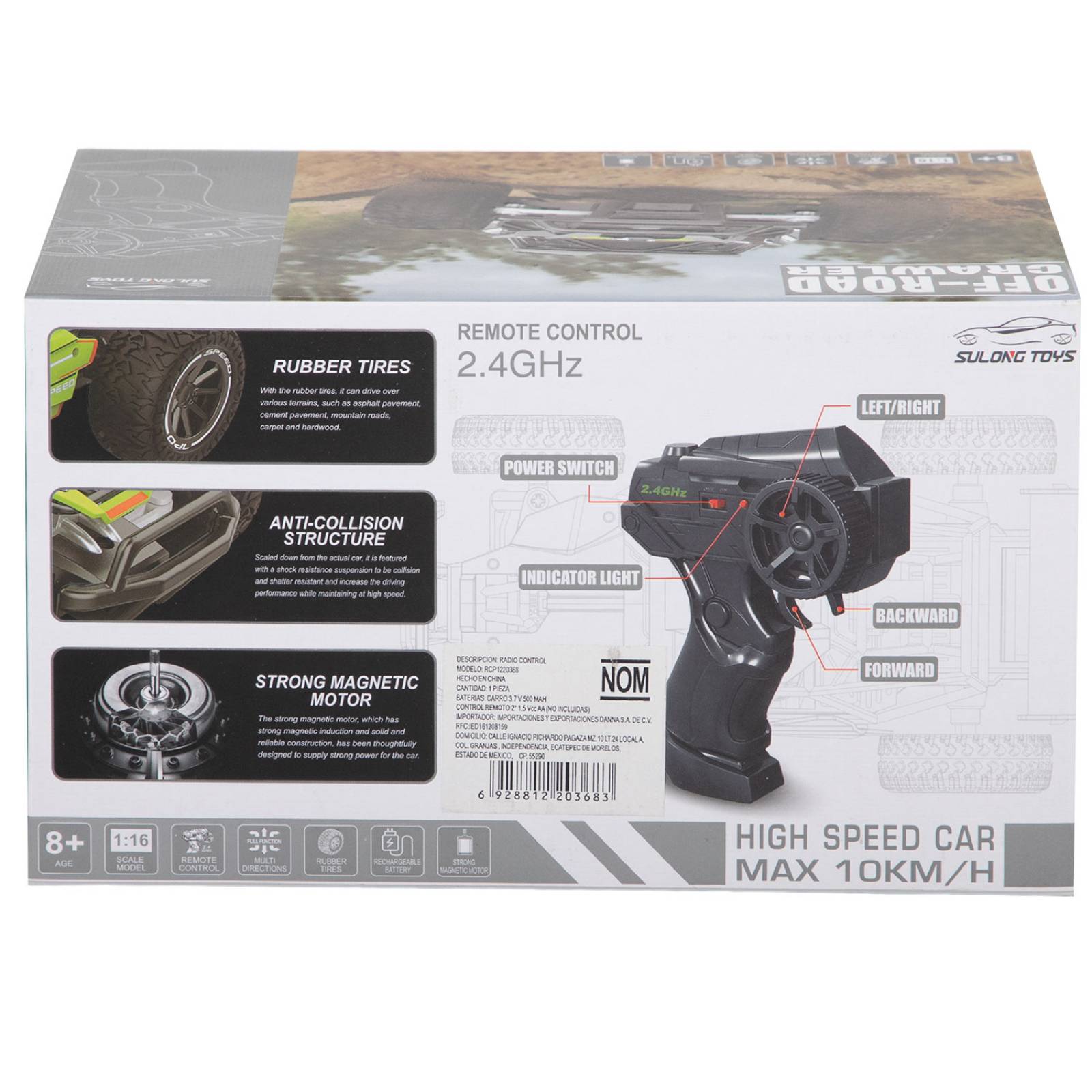 Carro Vehículo de Carreras Juguete RC Alta Velocidad 1:16