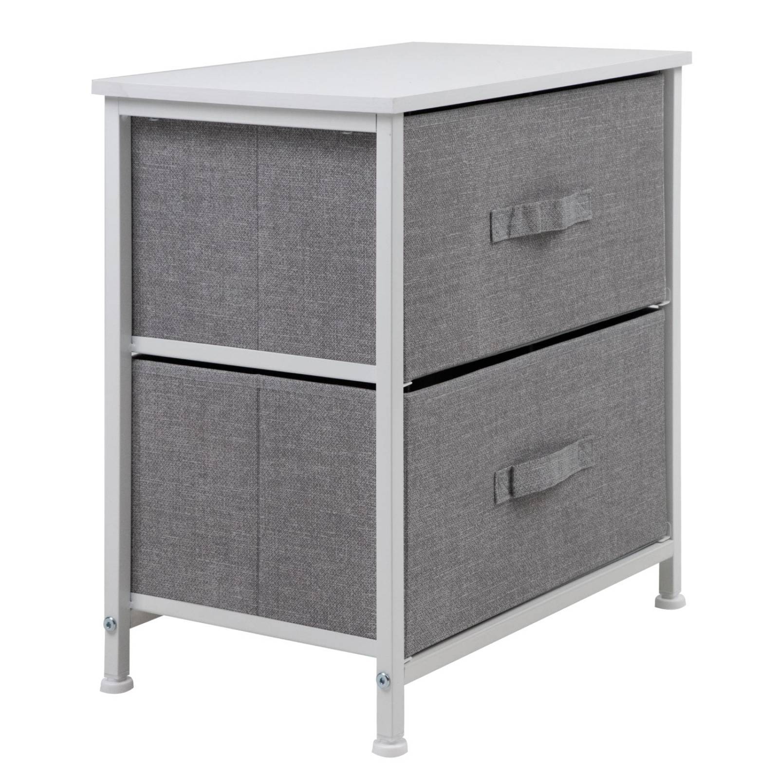 Comoda Cajonera con 2 Cajones Buro Mueble de Tela Madera