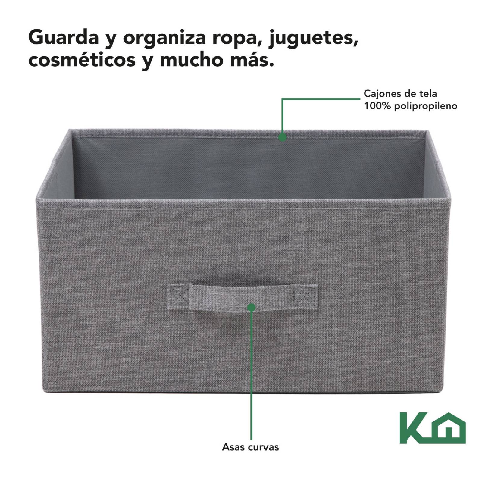 Comoda Cajonera con 2 Cajones Buro Mueble de Tela Madera