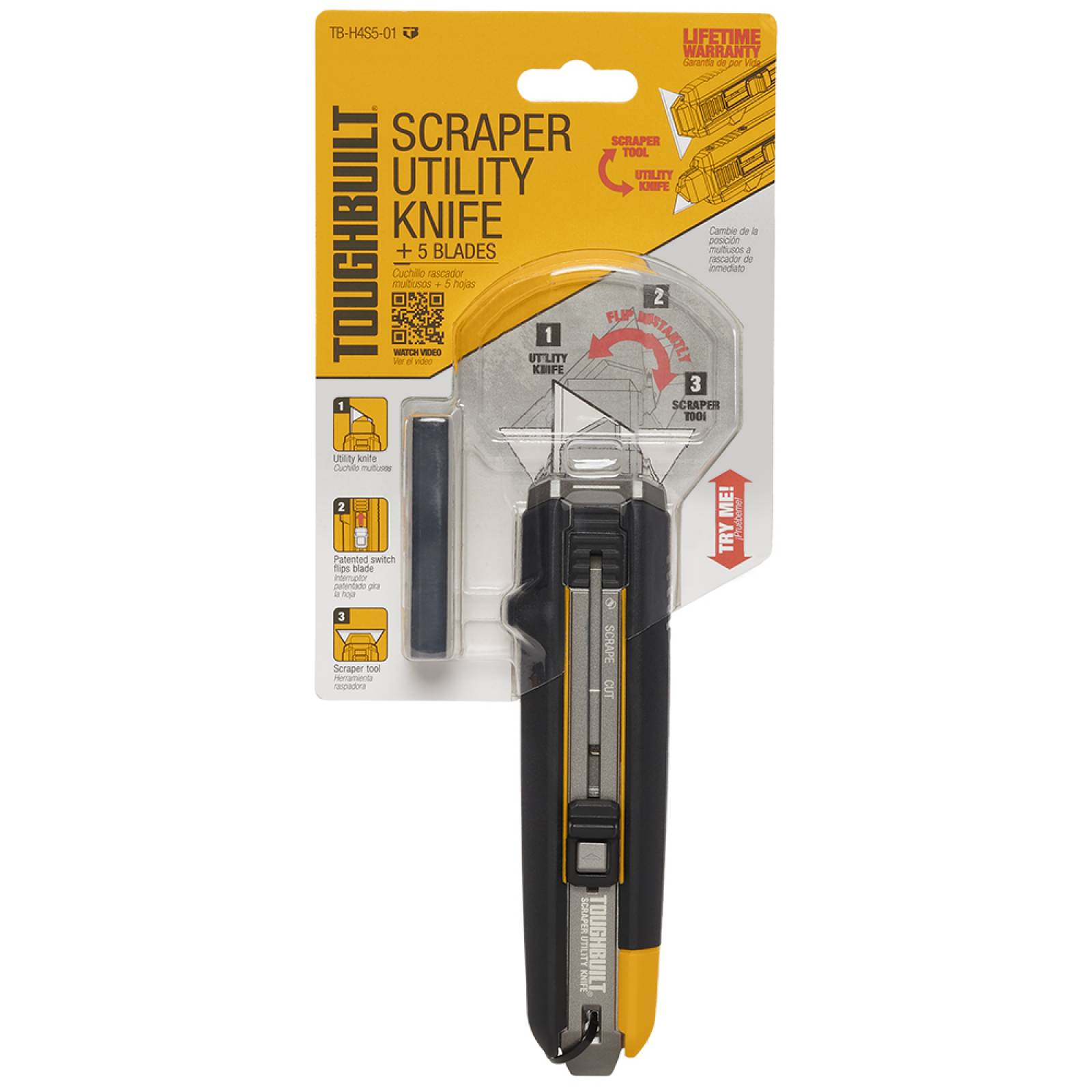 Cuchillo Raspador Toughbuilt Tb-h4s5-01 Incluye 5 Navajas 