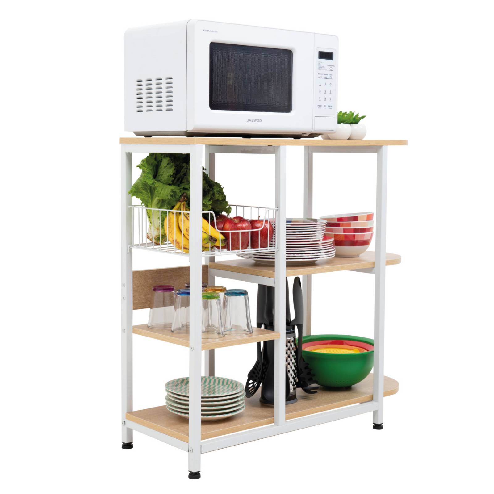 Rack Mueble Cocina Multiusos Horno de Microondas y Garrafón 