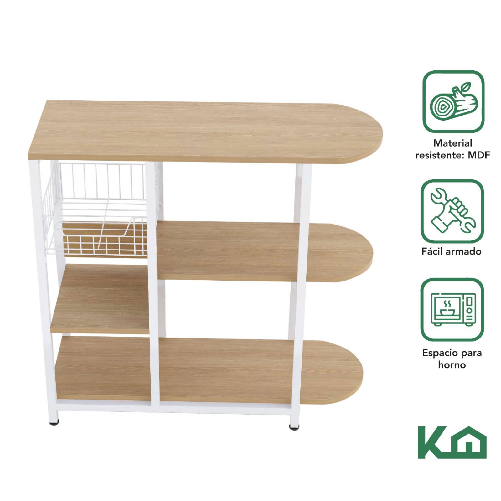 Rack Mueble Cocina Multiusos Horno de Microondas y Garrafón 