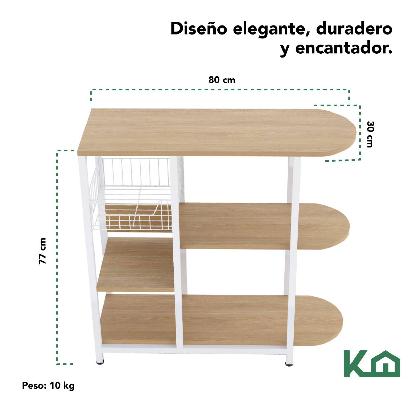 Rack Mueble Cocina Multiusos Horno de Microondas y Garrafón 