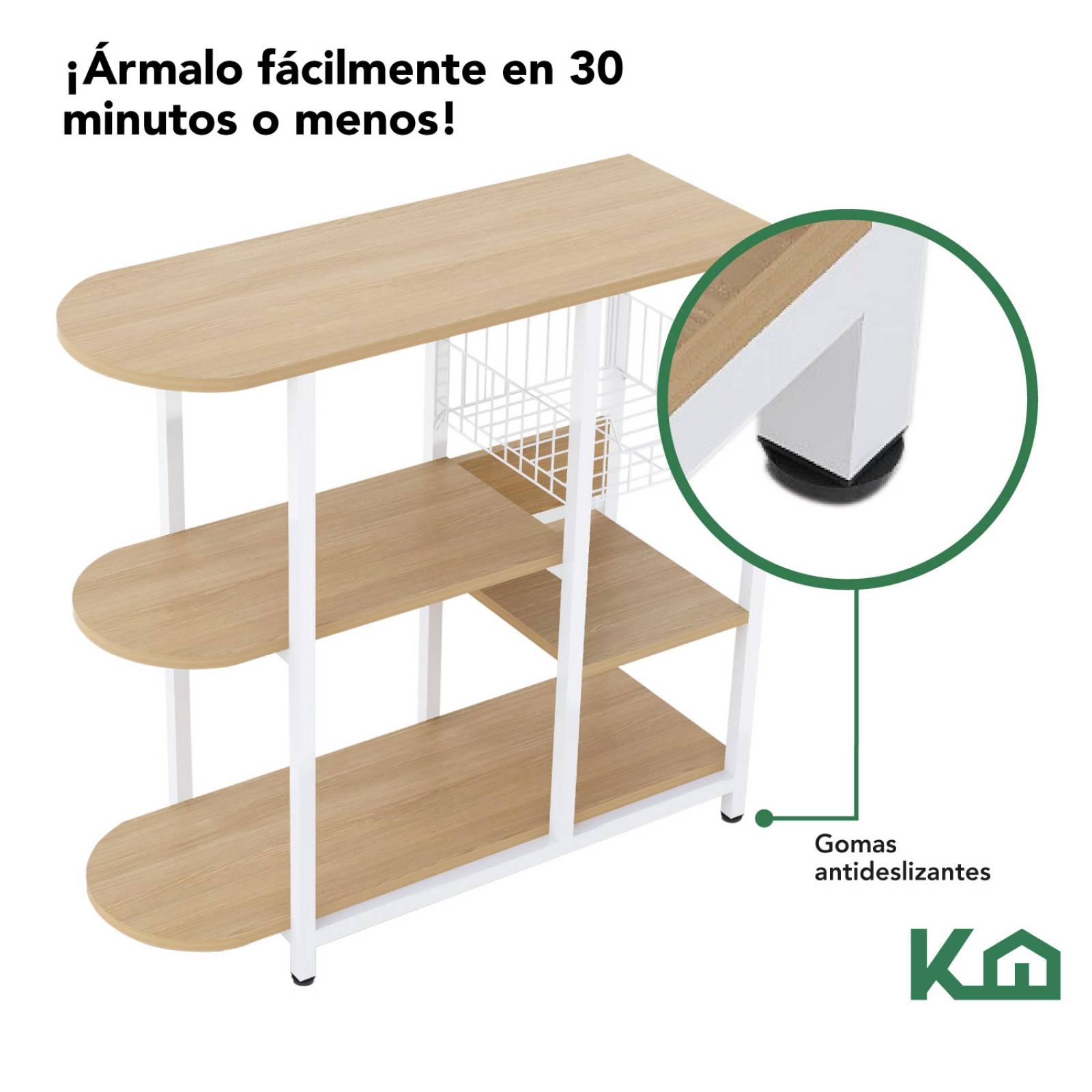 Rack Mueble Cocina Multiusos Horno de Microondas y Garrafón 