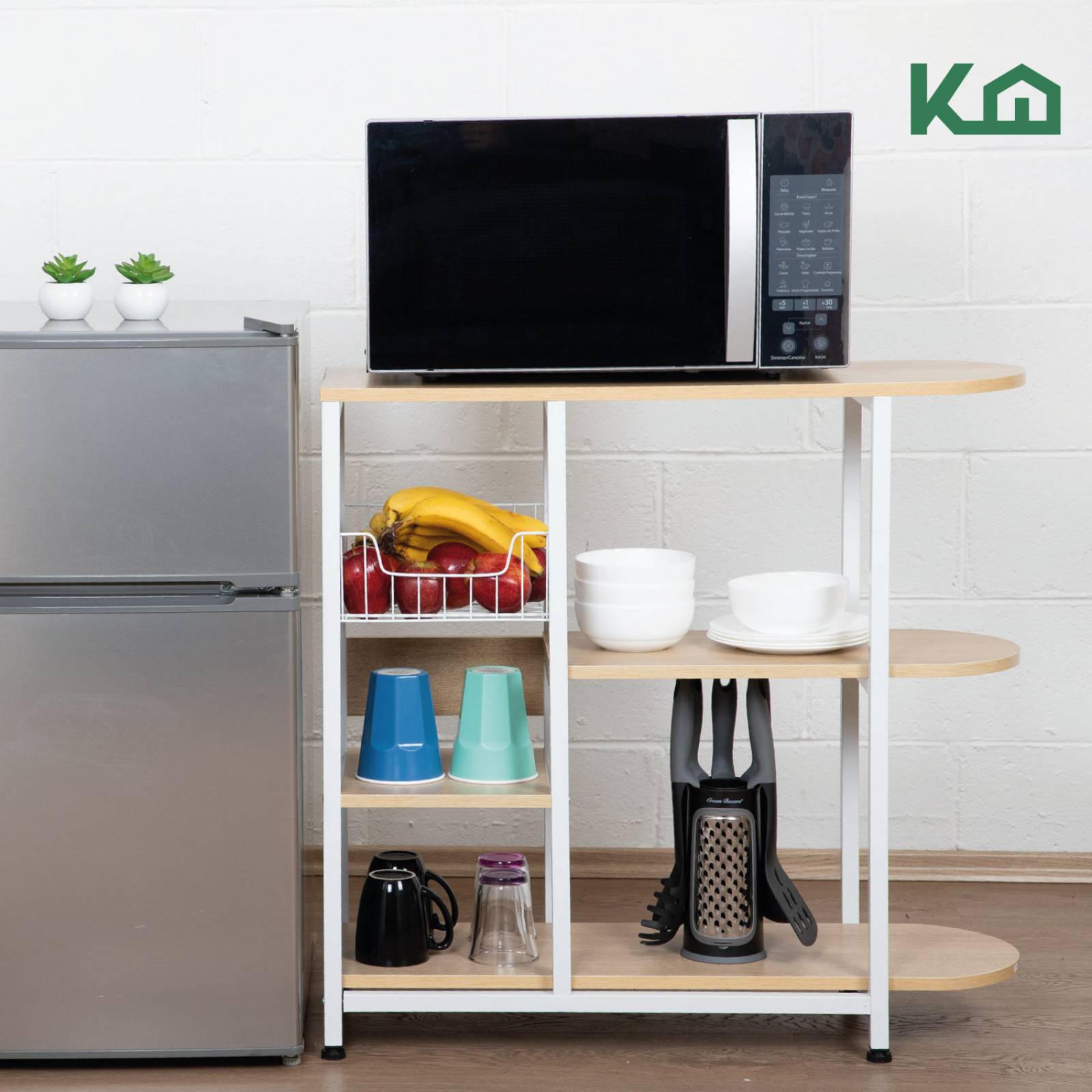 Rack Mueble Cocina Multiusos Horno de Microondas y Garrafón 