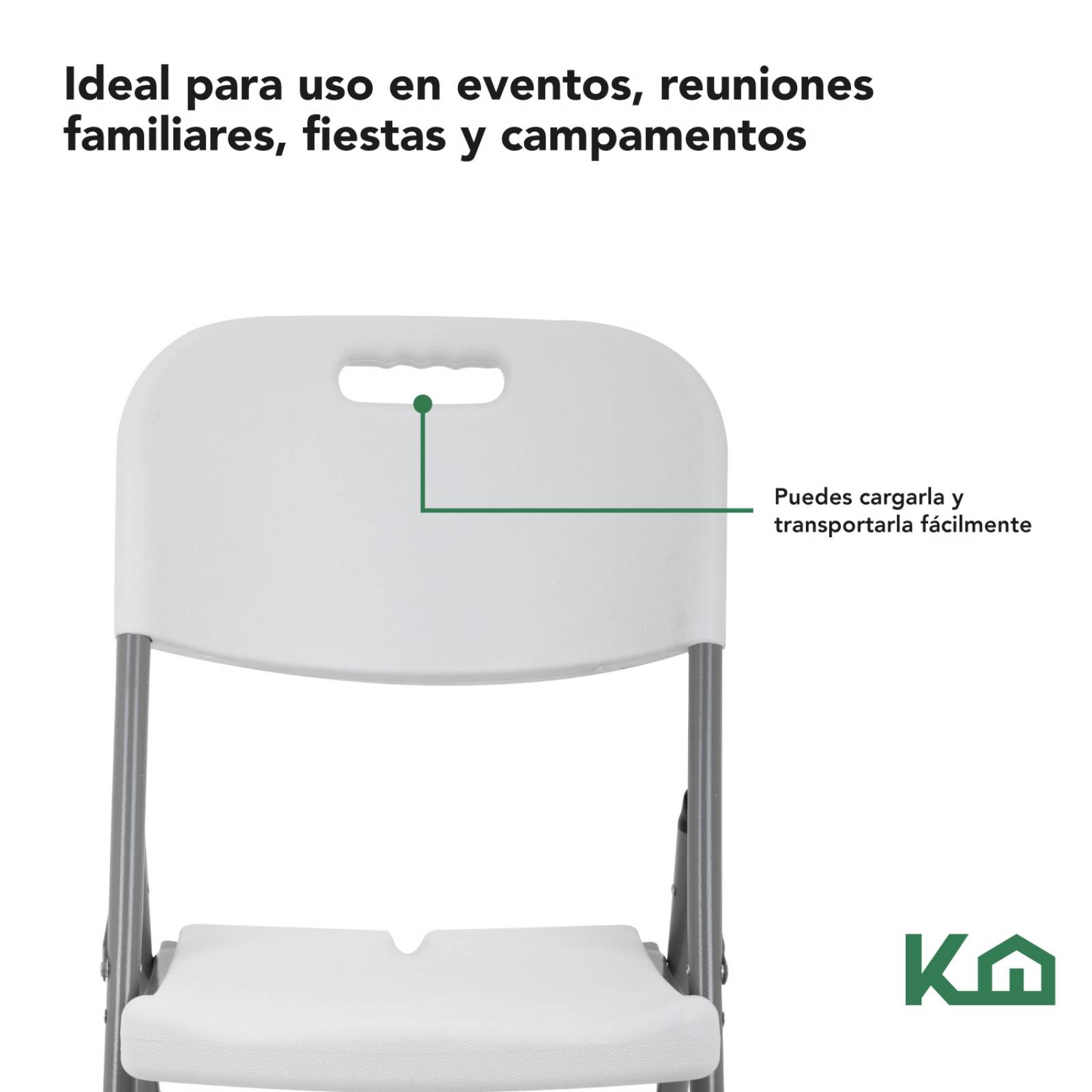 Silla Plegable Reforzada Comedor Catering Hogar Evento !! Color de la  estructura de la silla Blanco