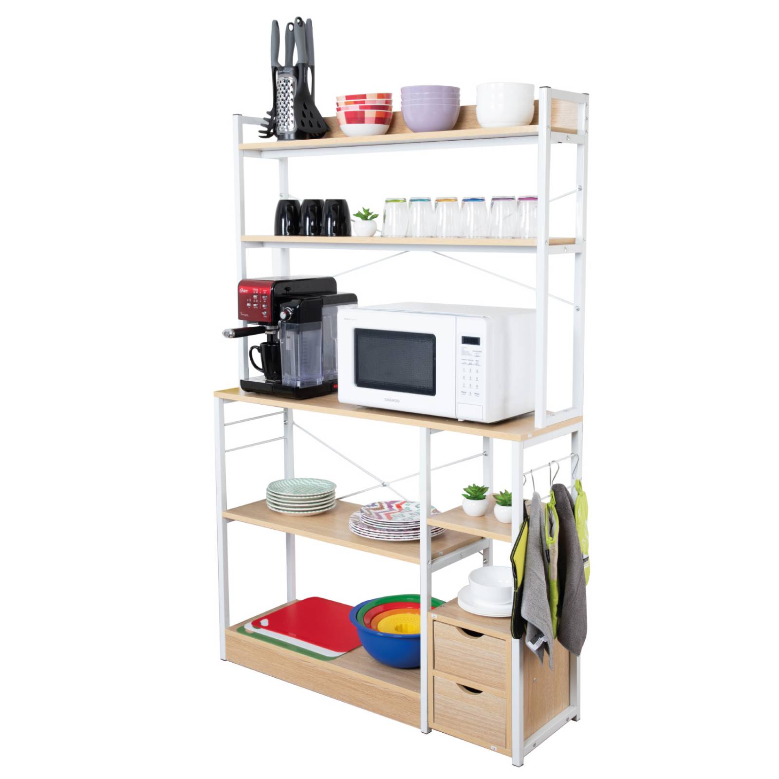 Rack Mueble Cocina Multiusos Repisas 2 Cajones Organizador 
