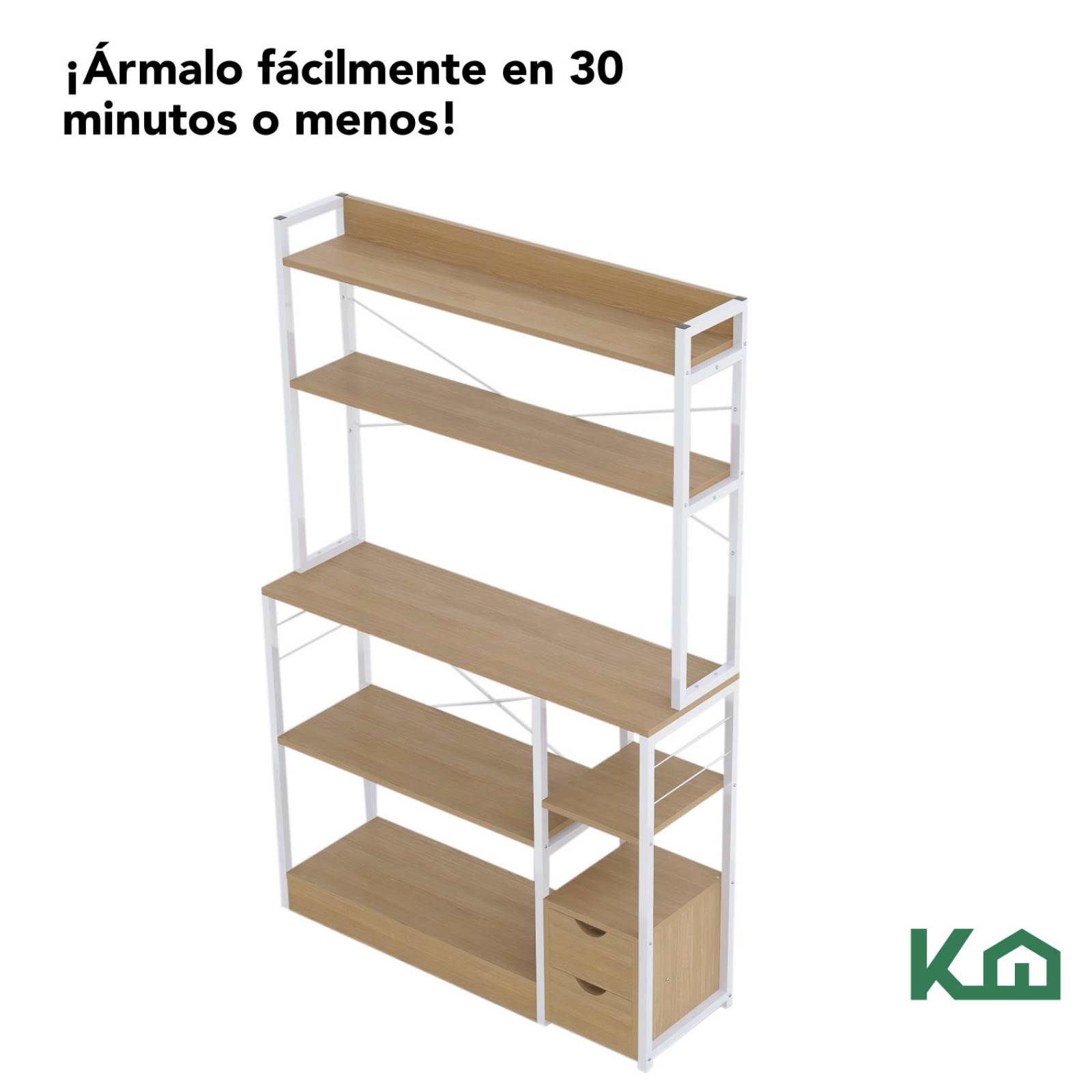 Rack Mueble Cocina Multiusos Repisas 2 Cajones Organizador 