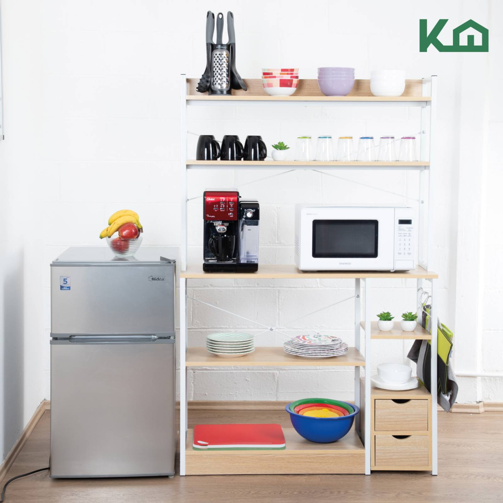 Rack Mueble Cocina Multiusos Repisas 2 Cajones Organizador 