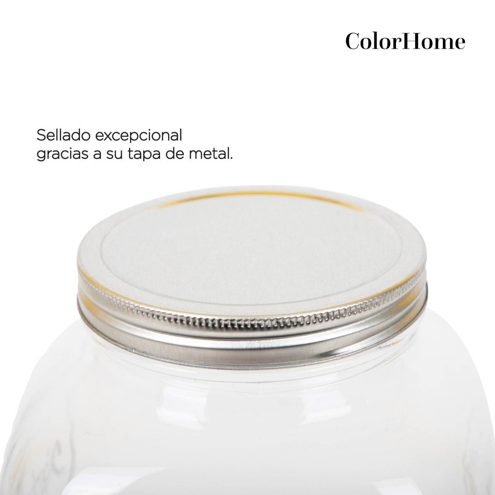 Dispensador De Líquidos Jar Cristal Con Tapa Metal 4 Litros 