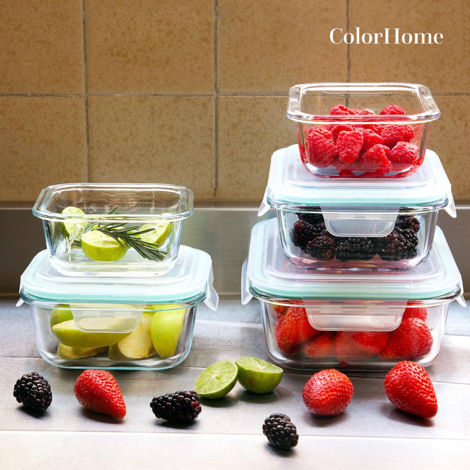 Juego de Contenedores Hermeticos Recipiente de Vidrio 5pzas 