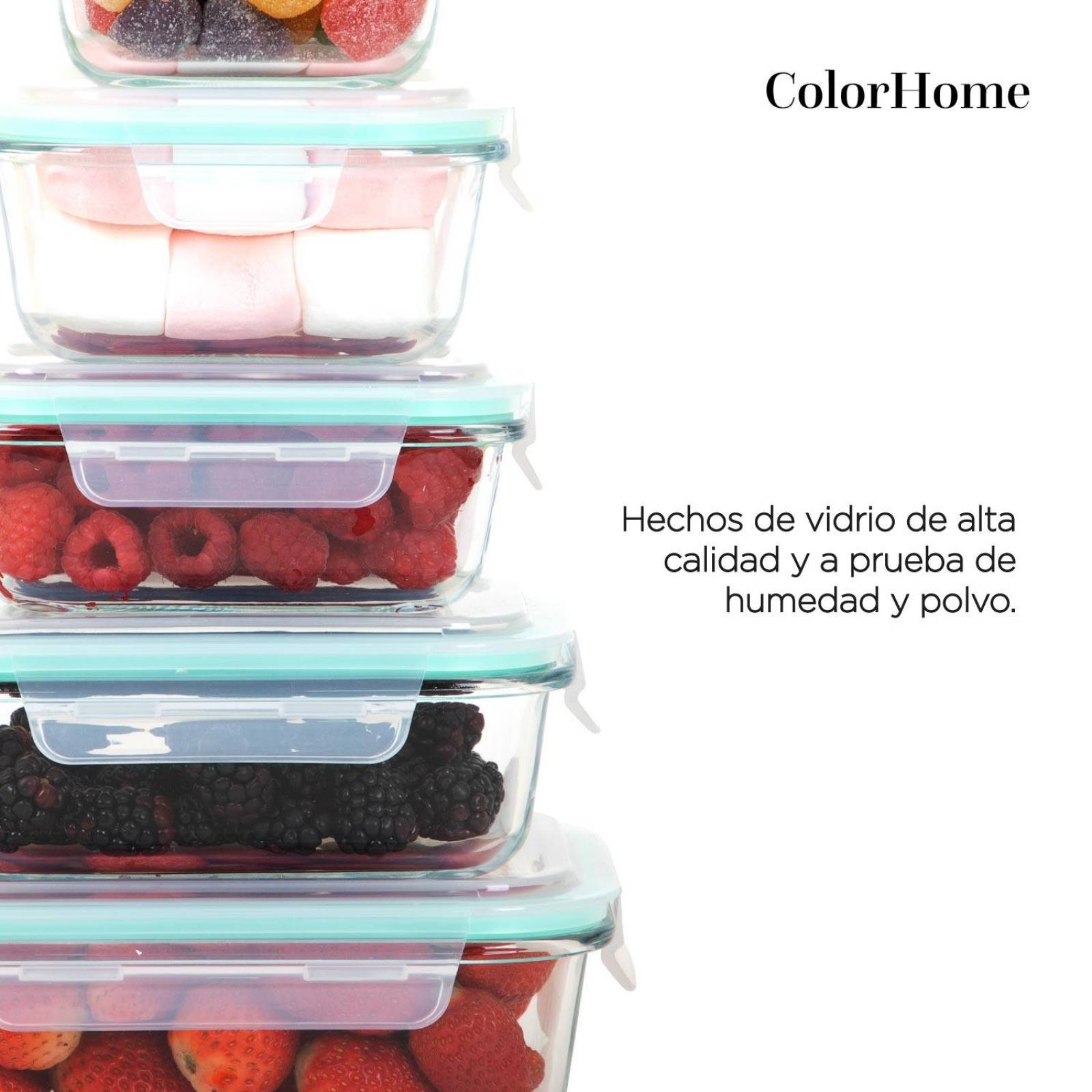 Juego de Contenedores Hermeticos Recipiente de Vidrio 5pzas 