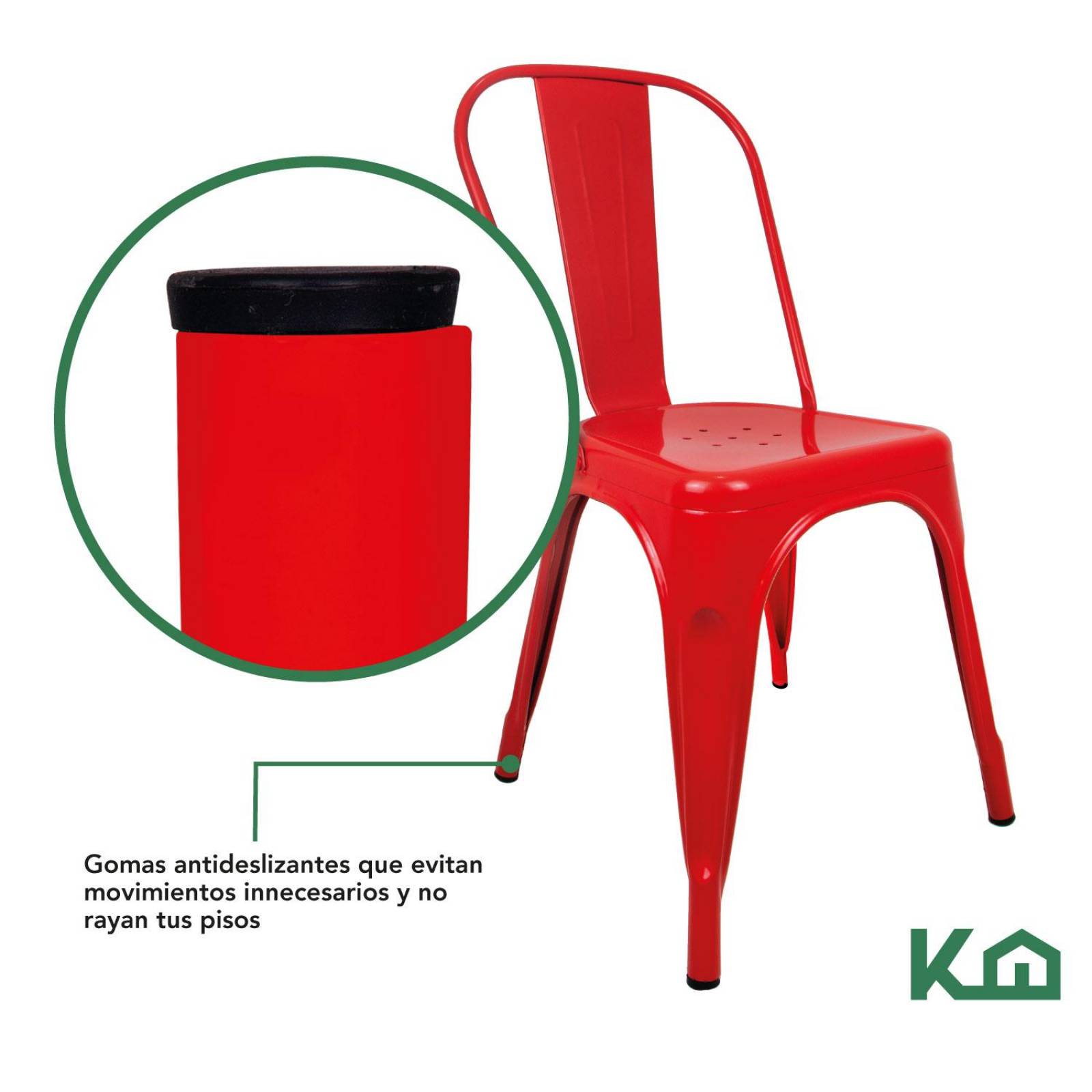 Silla Tolix De Metal Para Comedor Restaurante Minimalista Rojo