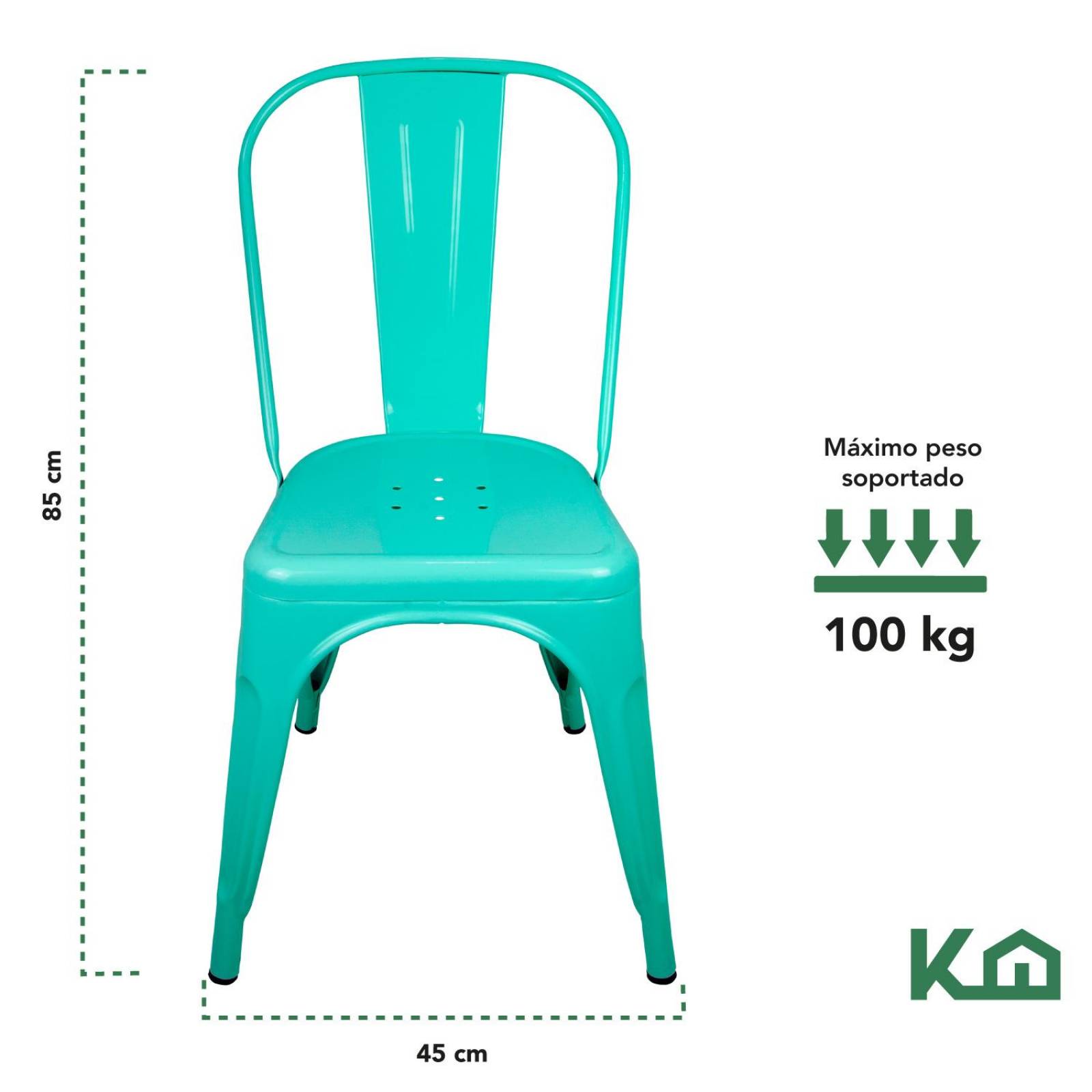 Silla Tolix De Metal Para Comedor Restaurante Minimalista Verde menta