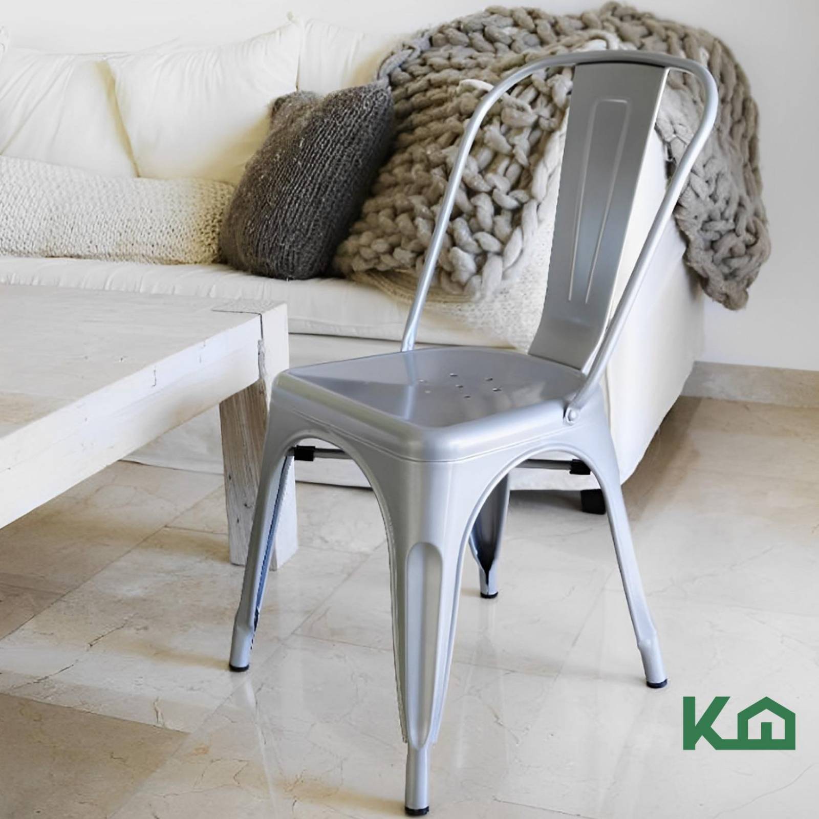 Silla Tolix Metal 2 Pzas Comedor Casa Restaurante Exterior Plata