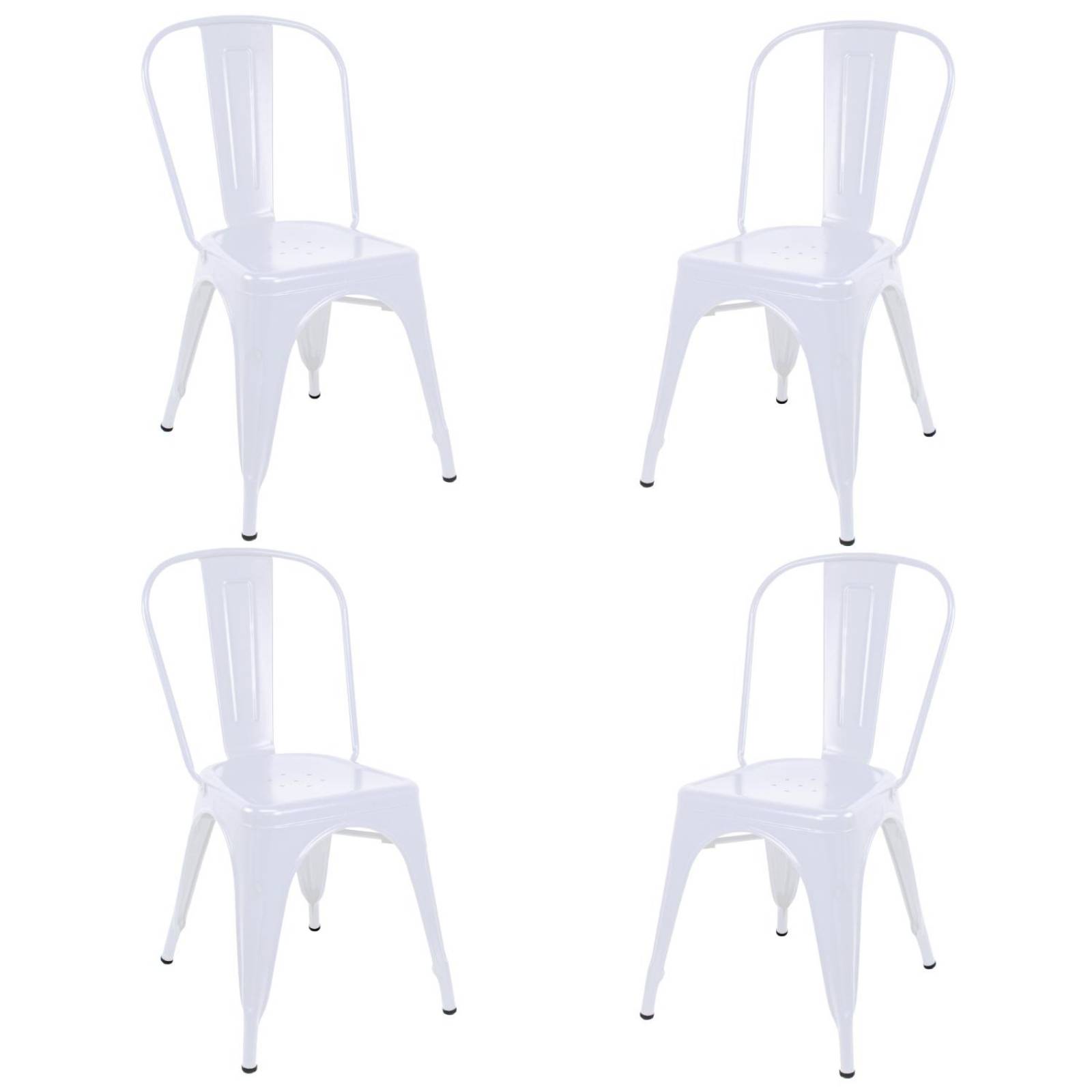 Silla Tolix Metal 4 Pzas Comedor Casa Restaurante Exterior Blanco