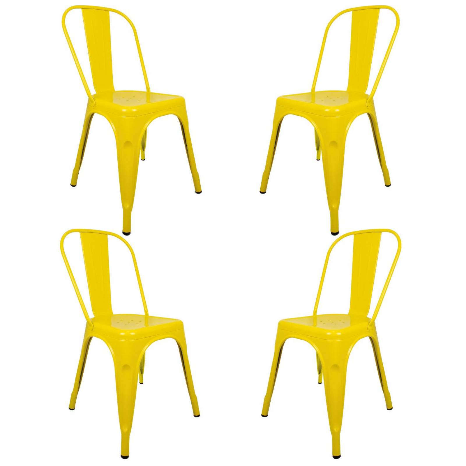 Silla Tolix Metal 4 Pzas Comedor Casa Restaurante Exterior Amarillo