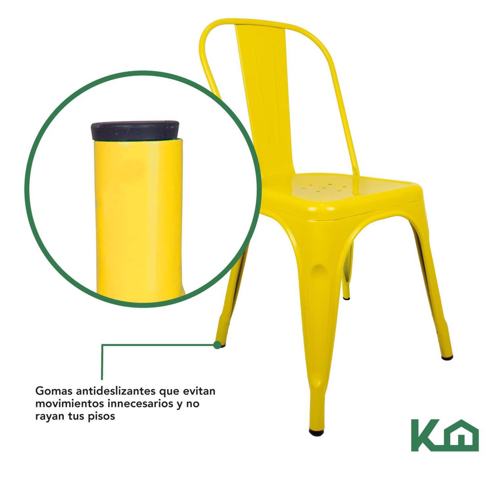 Silla Tolix Metal 4 Pzas Comedor Casa Restaurante Exterior Amarillo