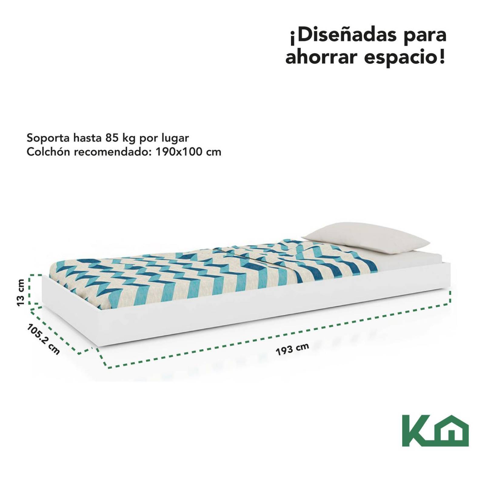 Litera Doble Individual + Cama Base Individual KingsHouse 