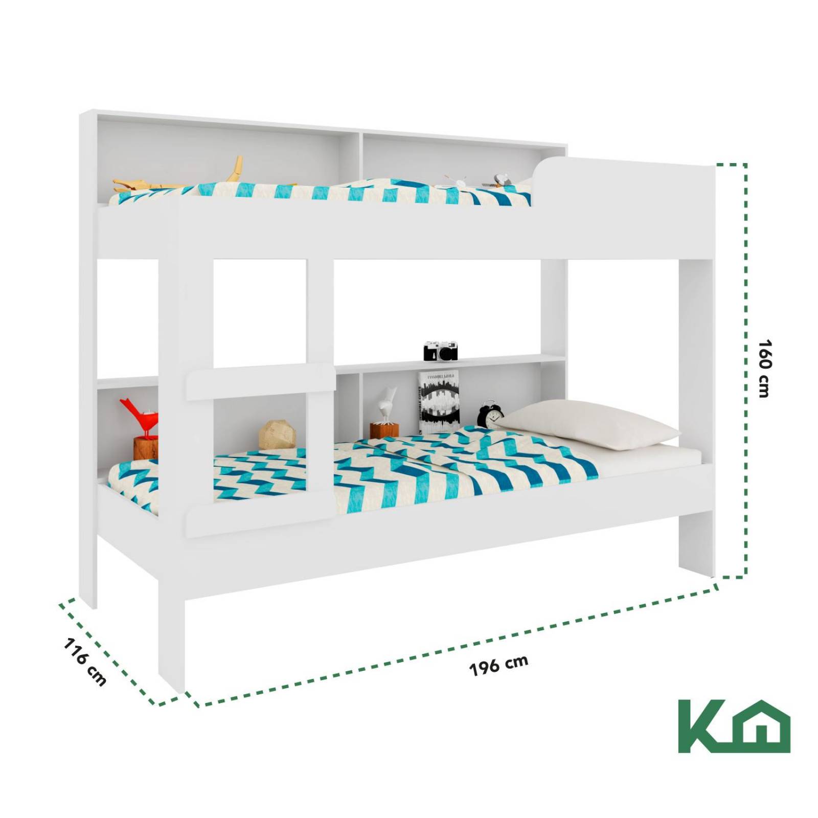 Litera Doble Individual + Cama Base Individual KingsHouse 