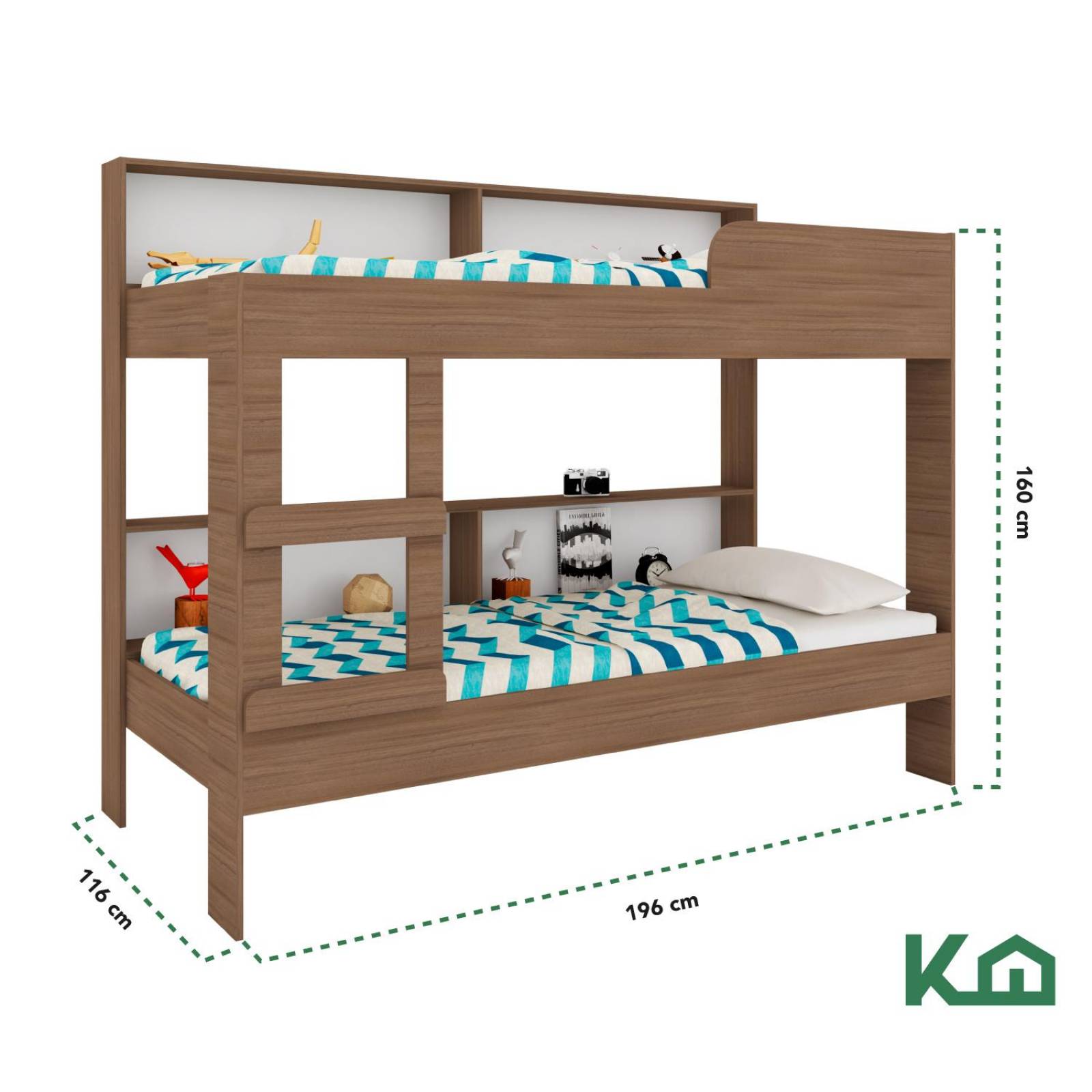 Litera Doble Individual + Base Cama Individual KingsHouse 