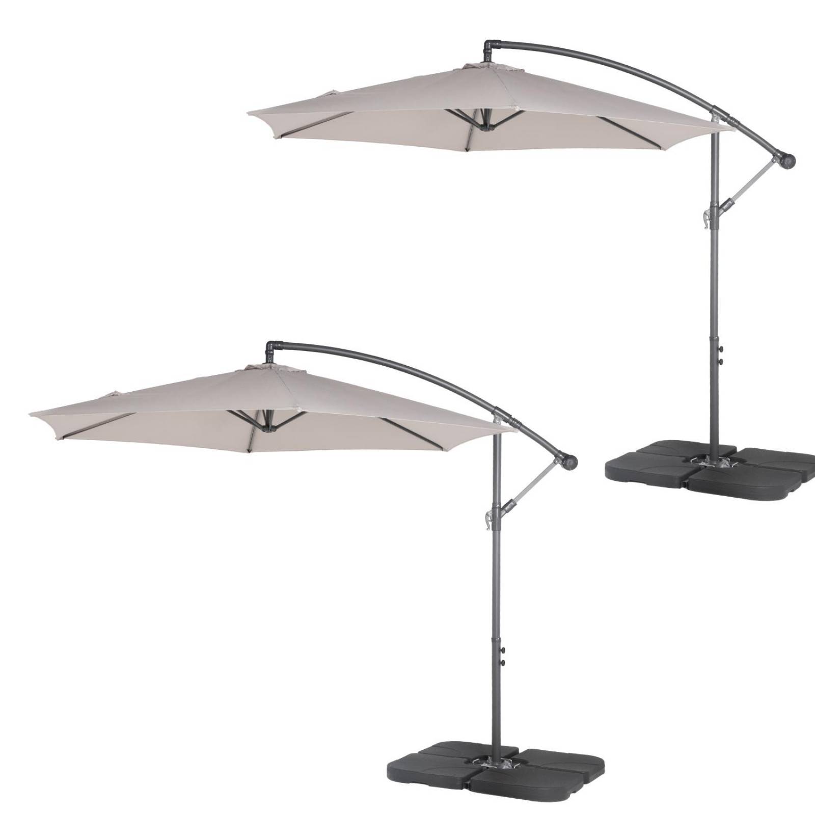 Sombrillas Para Jardin 3m Con Base Rellenable Agua 4 Piezas 