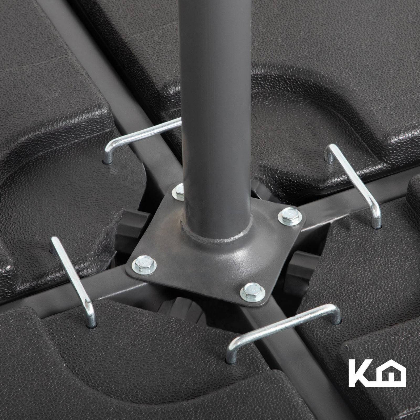 Sombrillas Para Jardin 3m Con Base Rellenable Agua 4 Piezas 