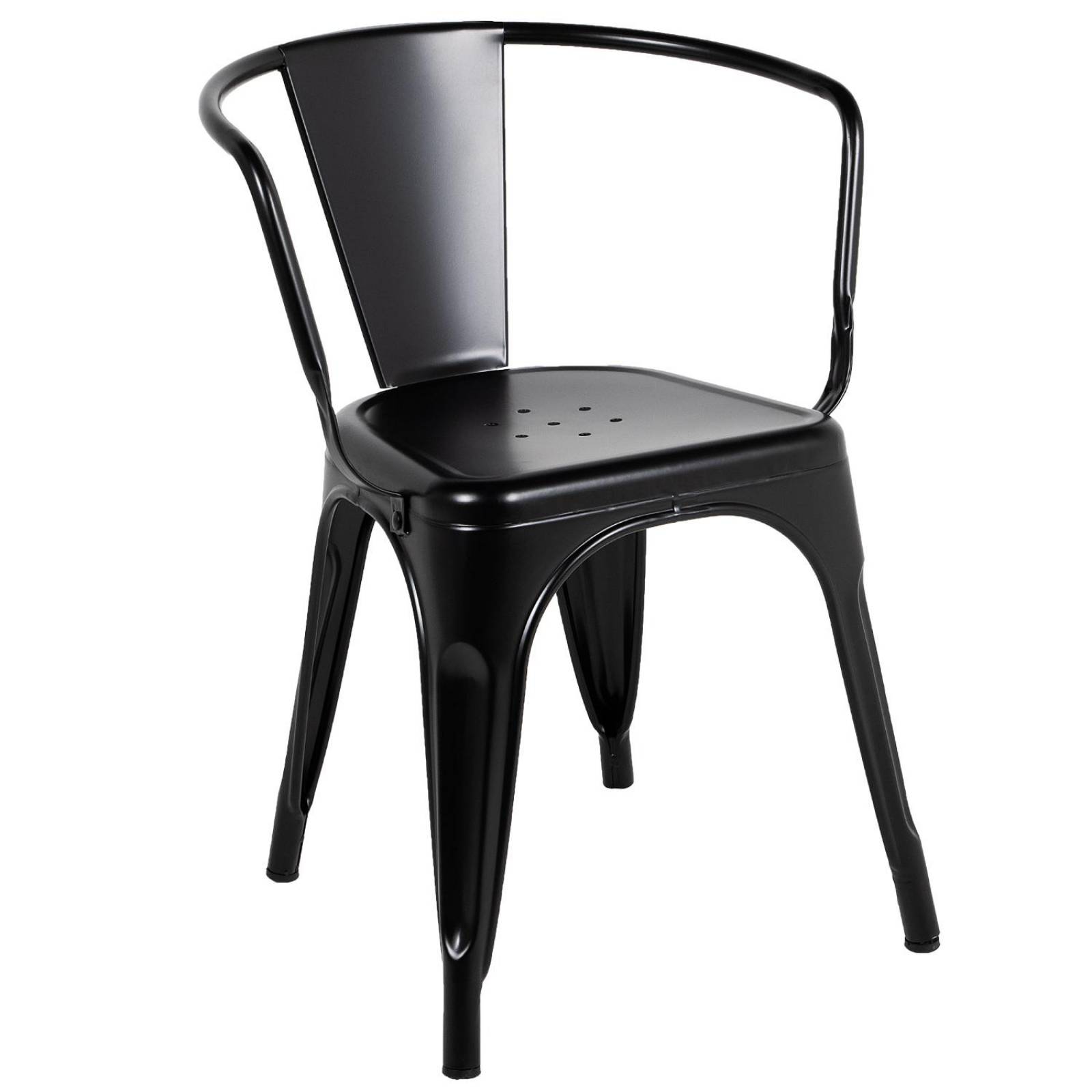 Silla Tolix Acero Metalica Con Descansabrazos Kingshouse Negro Color