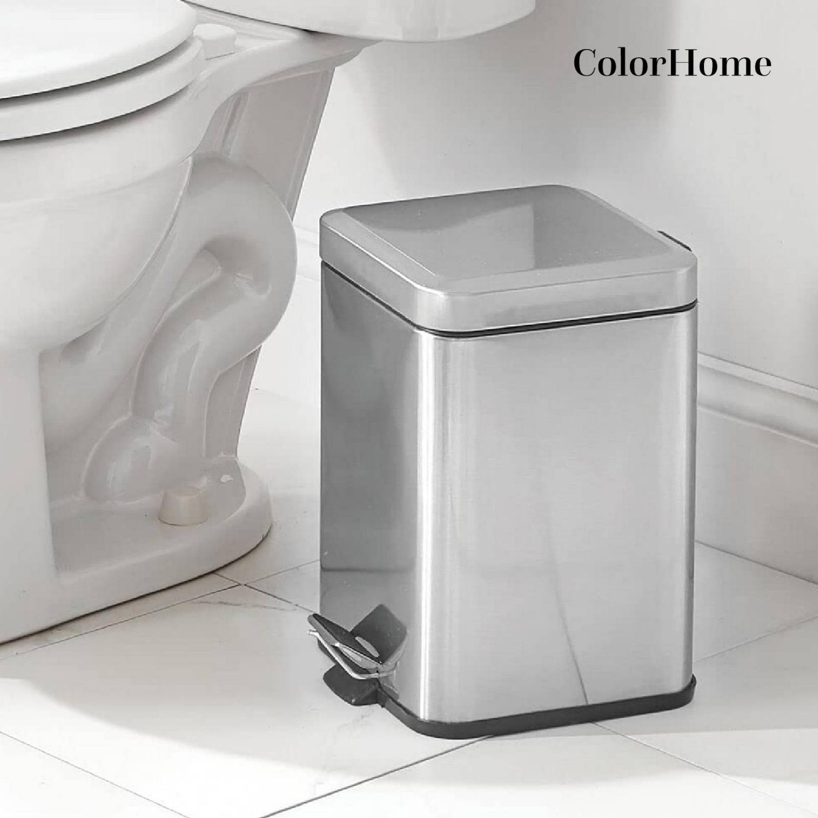 Botes de Basura 6L Acero Inox Metalico Cocina Oficina 2pzas 
