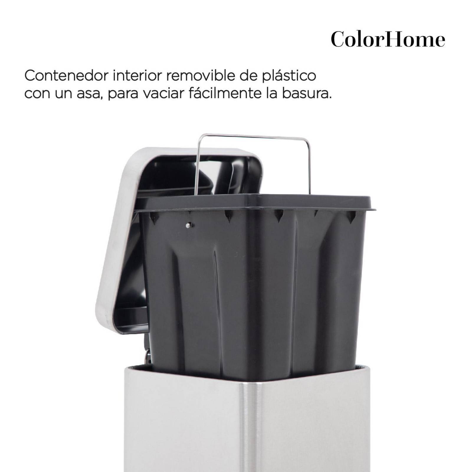 Botes de Basura 6L Acero Inox Metalico Cocina Oficina 2pzas 