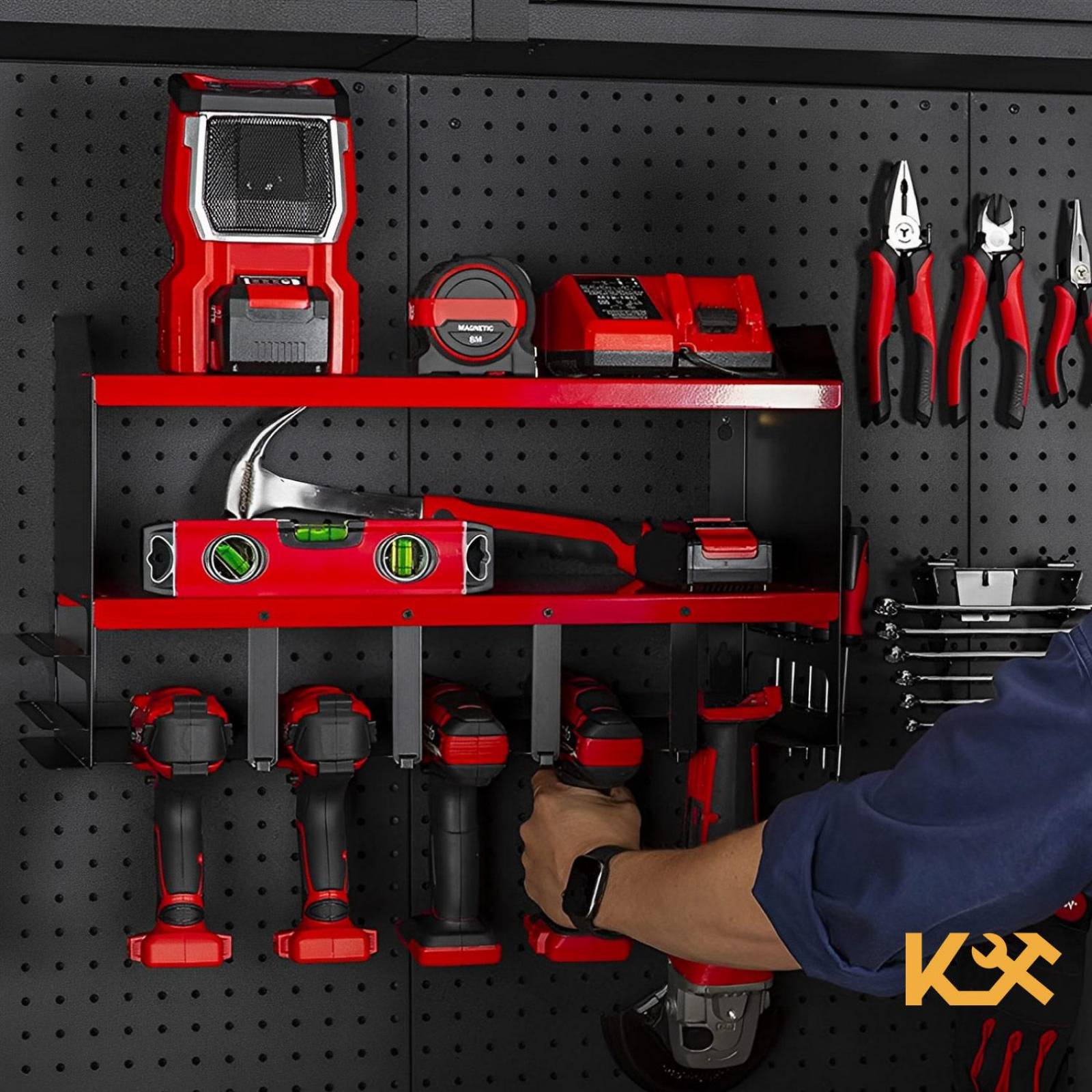 Organizador de Herramientas Electricas Almacenamiento Pared 