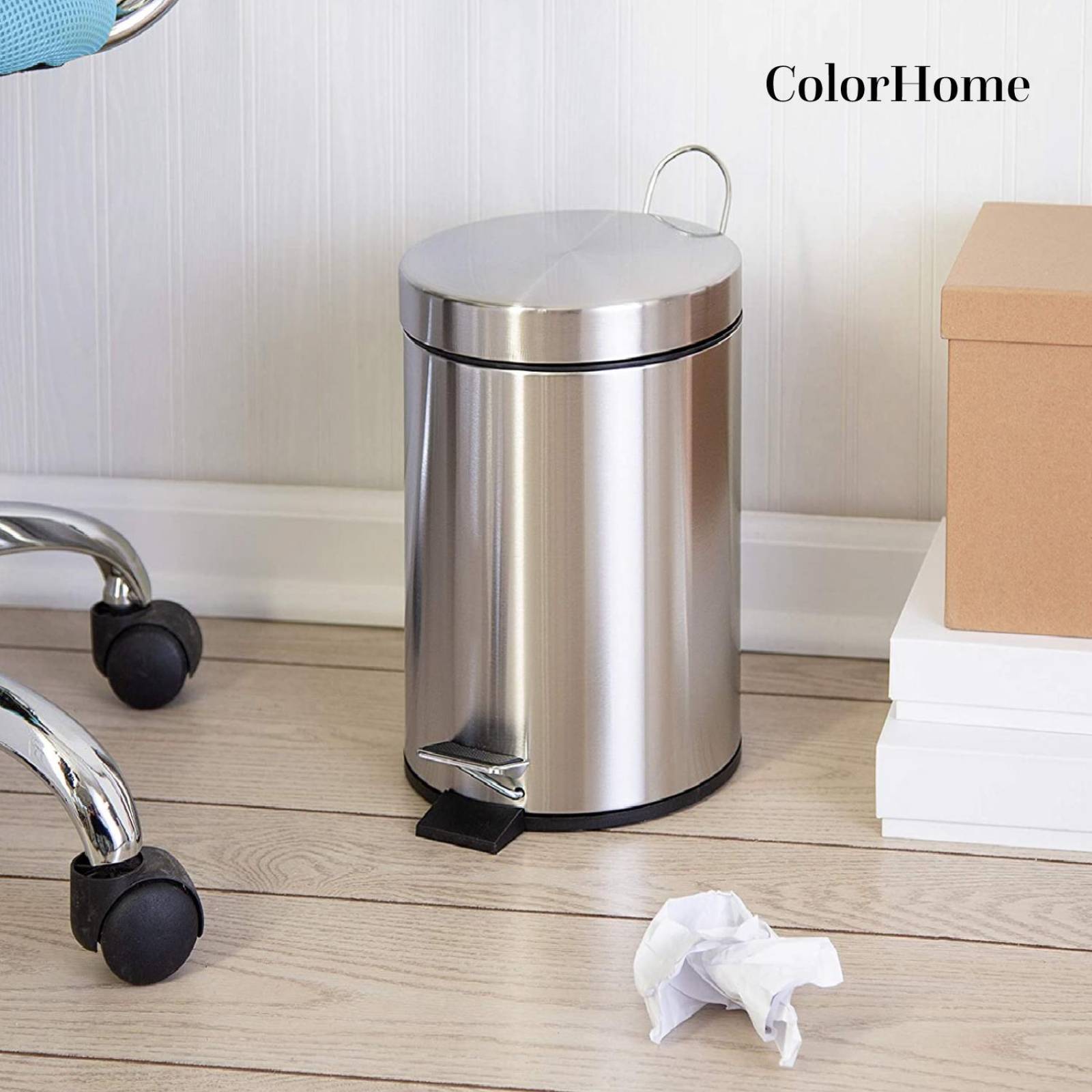 Bote de Basura Acero Inoxidable Con Pedal Metalico Cocina 9L 