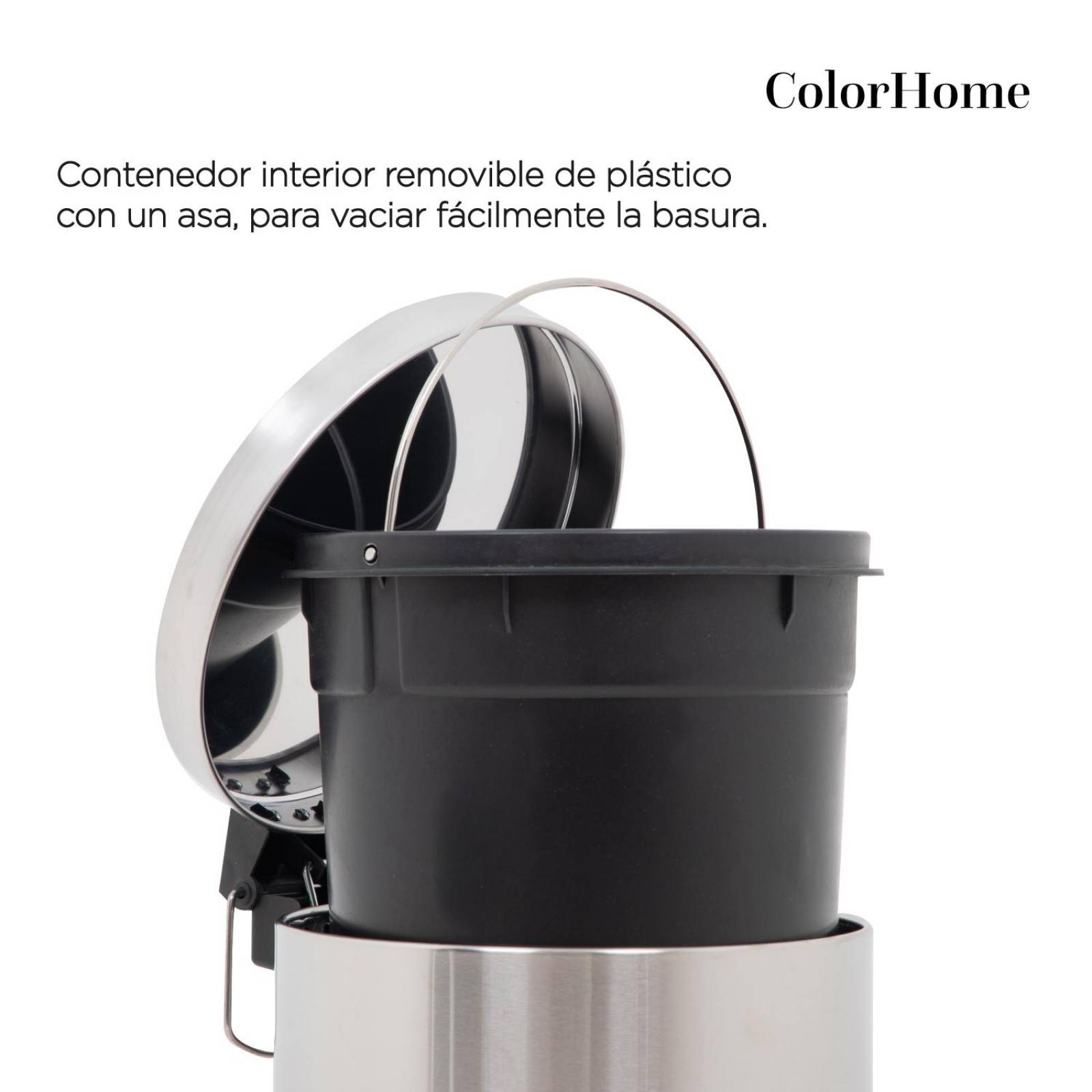 Bote de Basura Acero Inoxidable Con Pedal Metalico Cocina 9L 