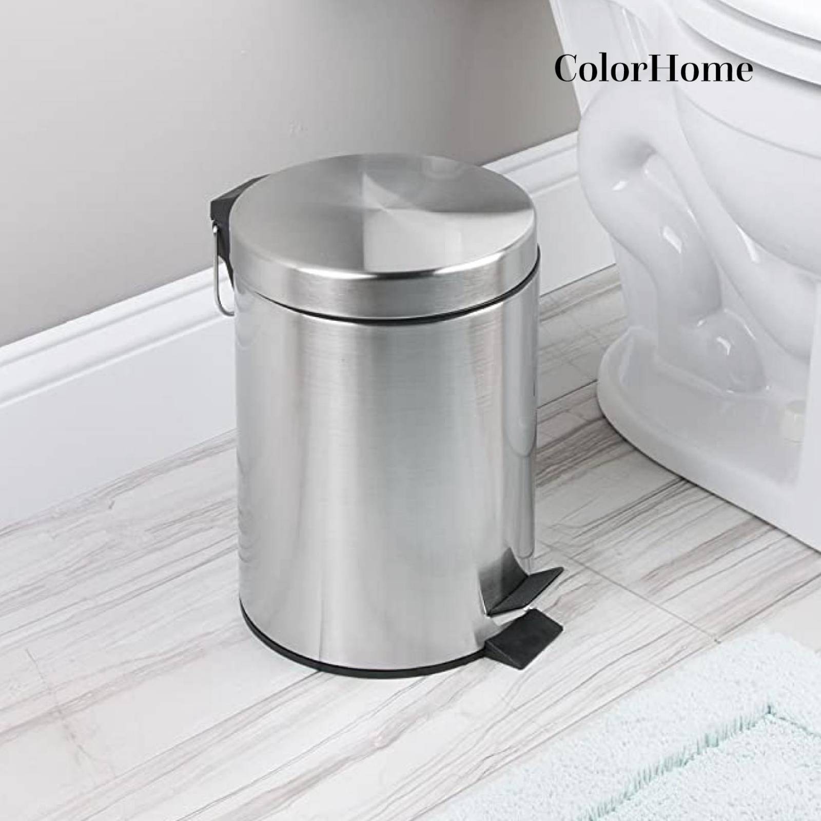 Bote de Basura Acero Inoxidable Con Pedal Metalico Cocina 9L 