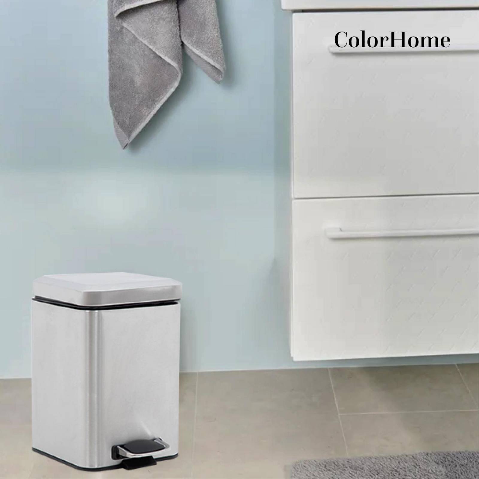 Bote de Basura Acero Inoxidable Metalico Basurero Cocina 6L