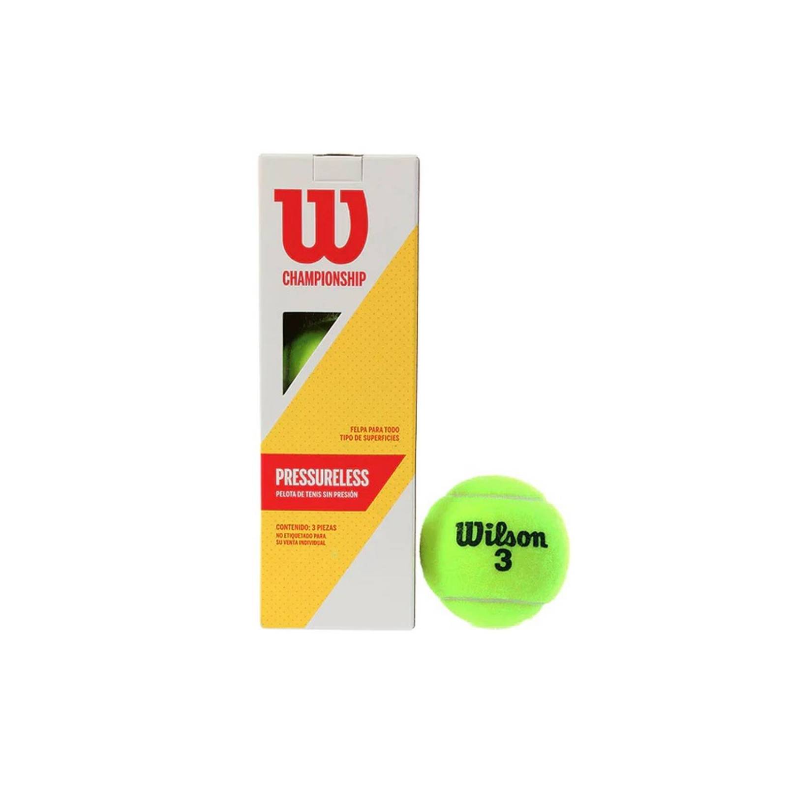 Pelotas De Tenis Wilson Championship Sin Presión 3 Piezas 