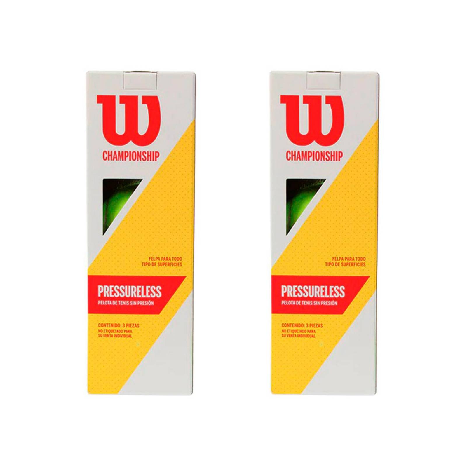 Pelotas Tenis Wilson Championship Sin Presión 2 Botes 6 Pzs