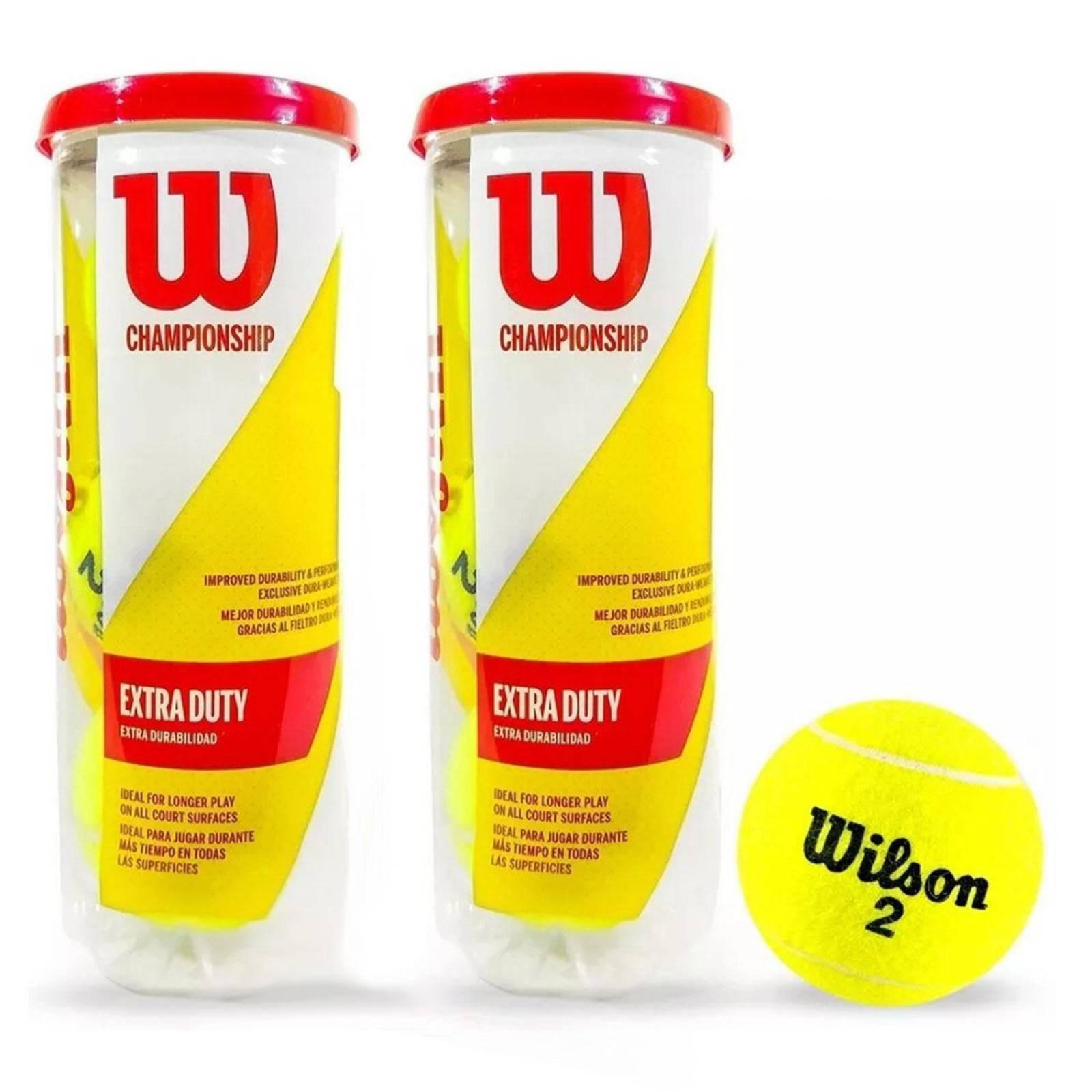 Pelotas Tenis Wilson 2 Botes 6 Pcs Championship Presurizadas 