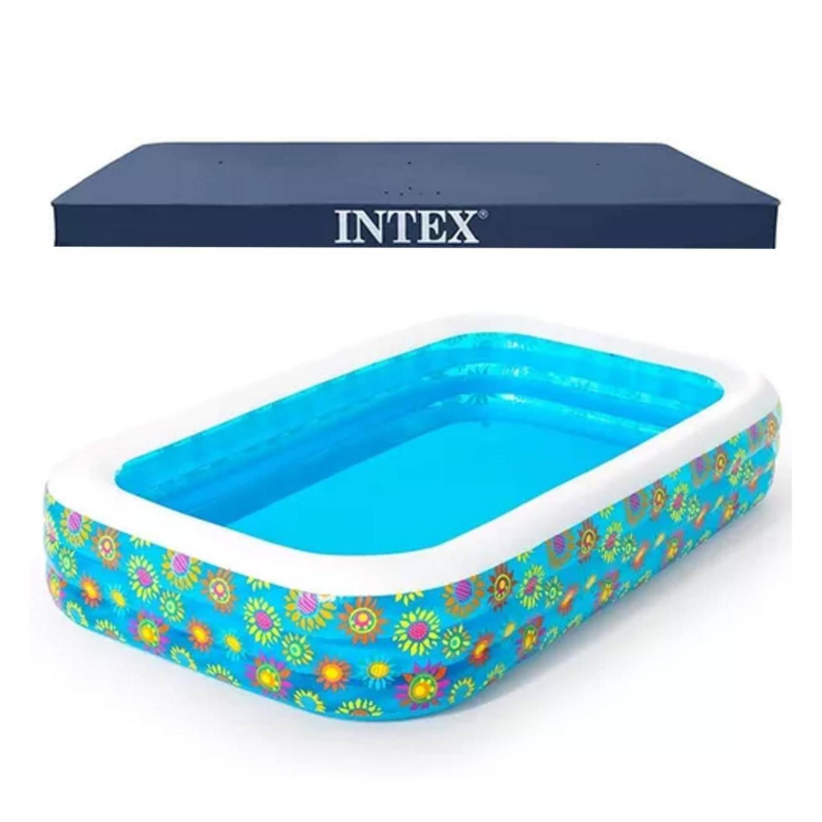 Alberca Piscina Inflable Rectangular 305cm + Cubierta 