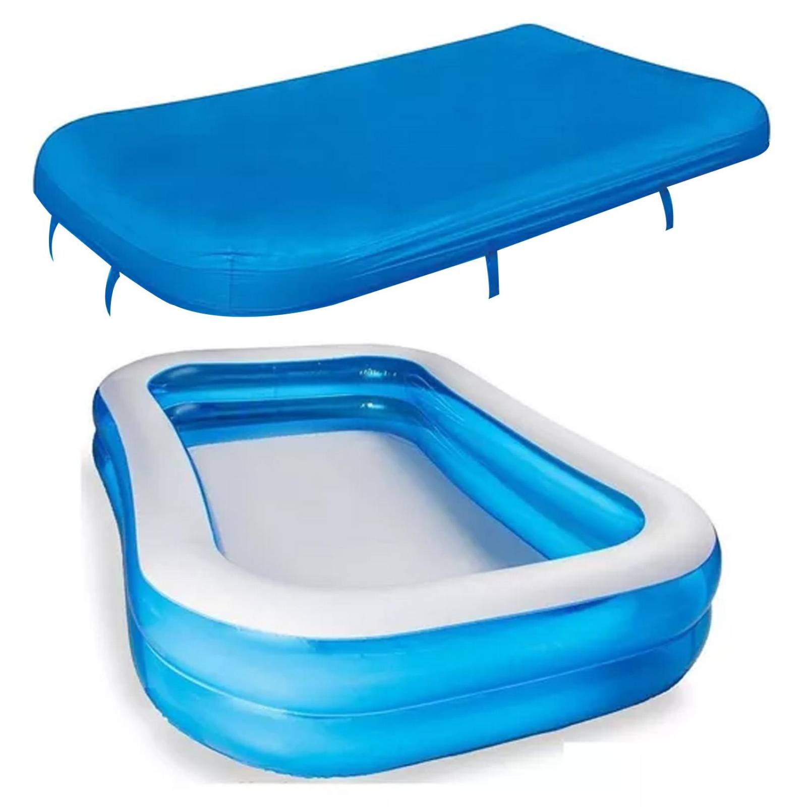Alberca Inflable Familiar Rectangular 305x183x46 + Cubierta 