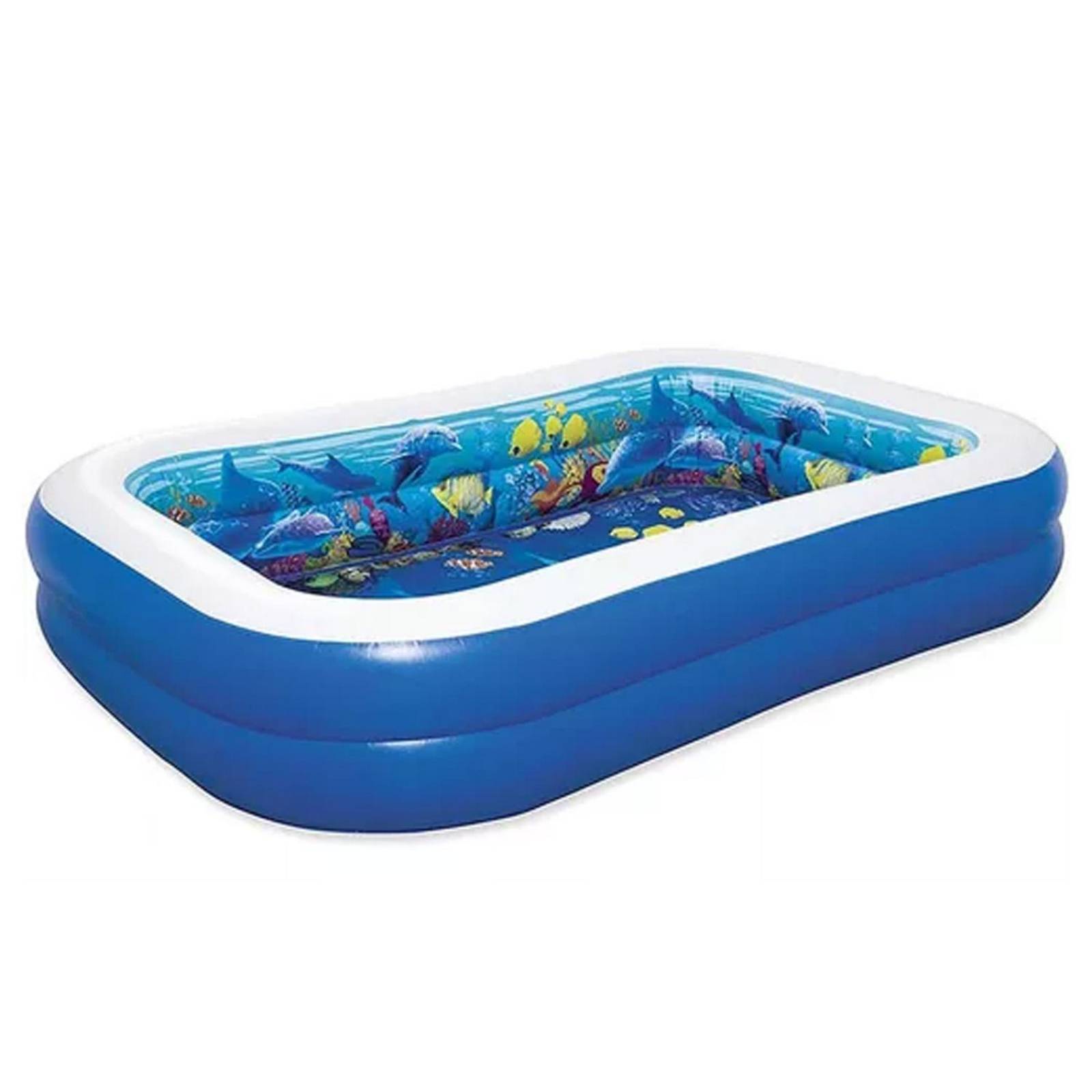 Alberca Inflable Familiar 3d Azul 262x175x51 cm + Cubierta 