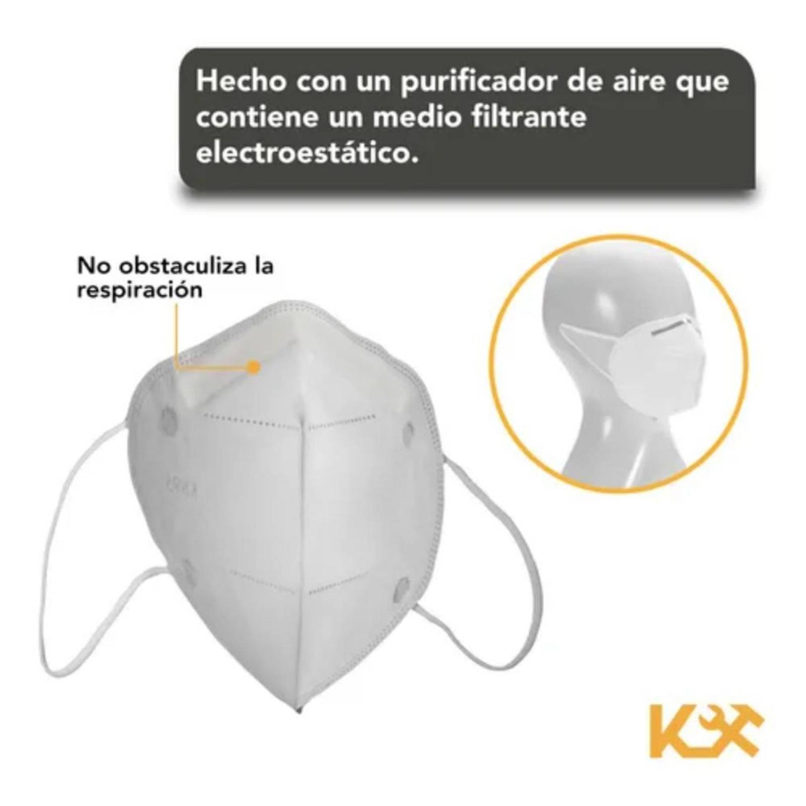 Cubrebocas Mascarilla KN95 N95 Certificacion FDA CE Ajustable 