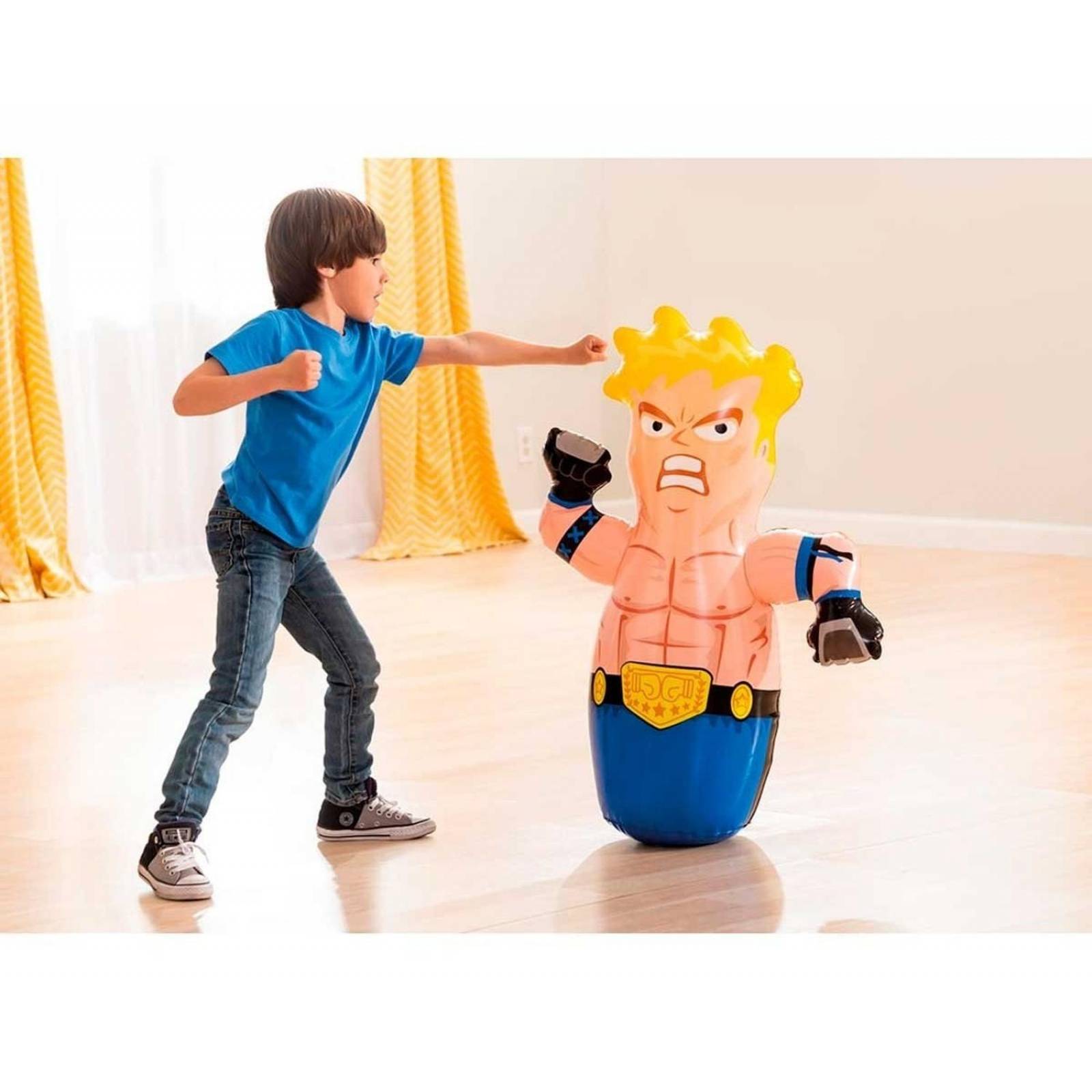Muñeco Inflable Punching Bag Boxeador 91 X 51cm Intex Multicolor Luchador