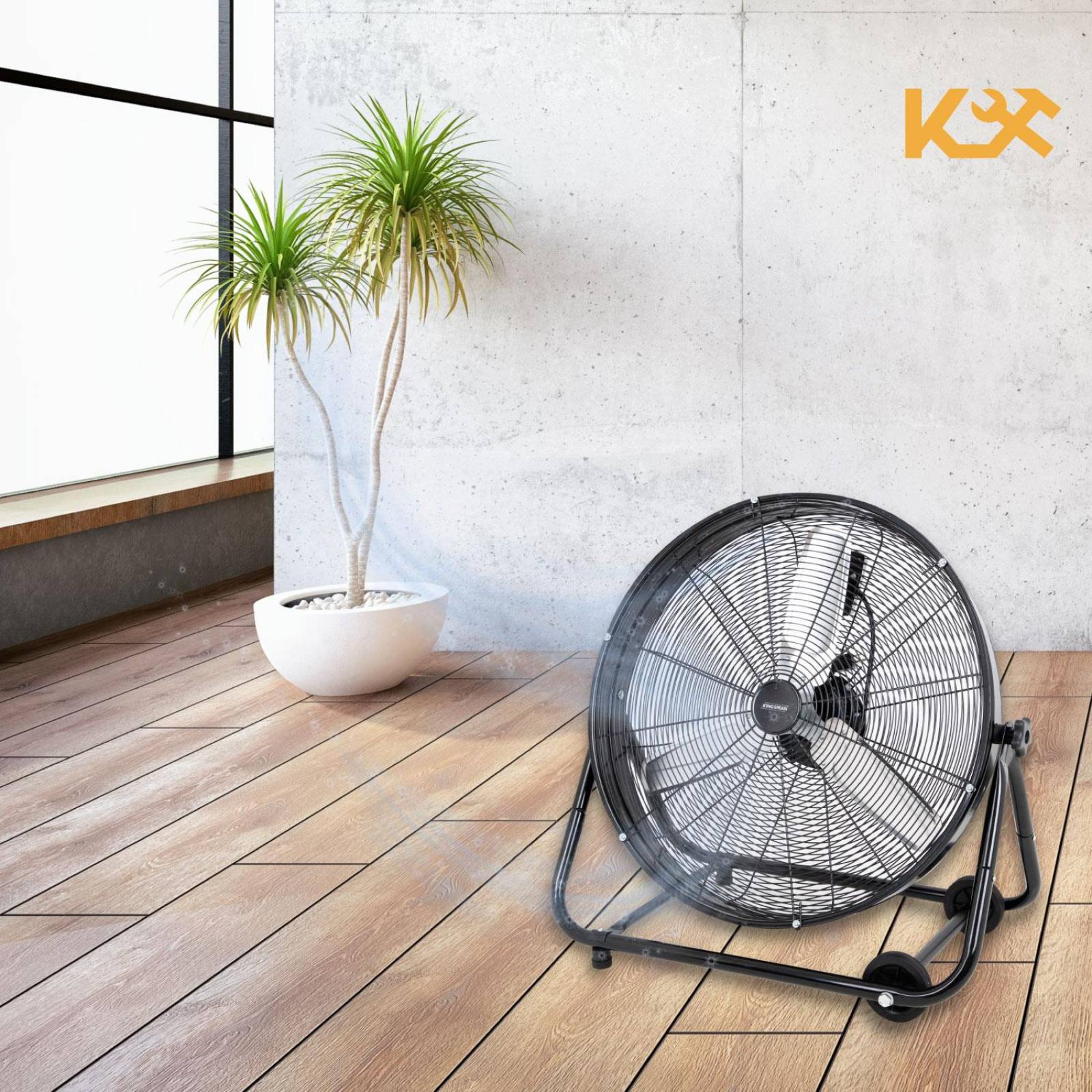 Ventilador De Piso Industrial 30 Pulgadas Aluminio Kingsman 