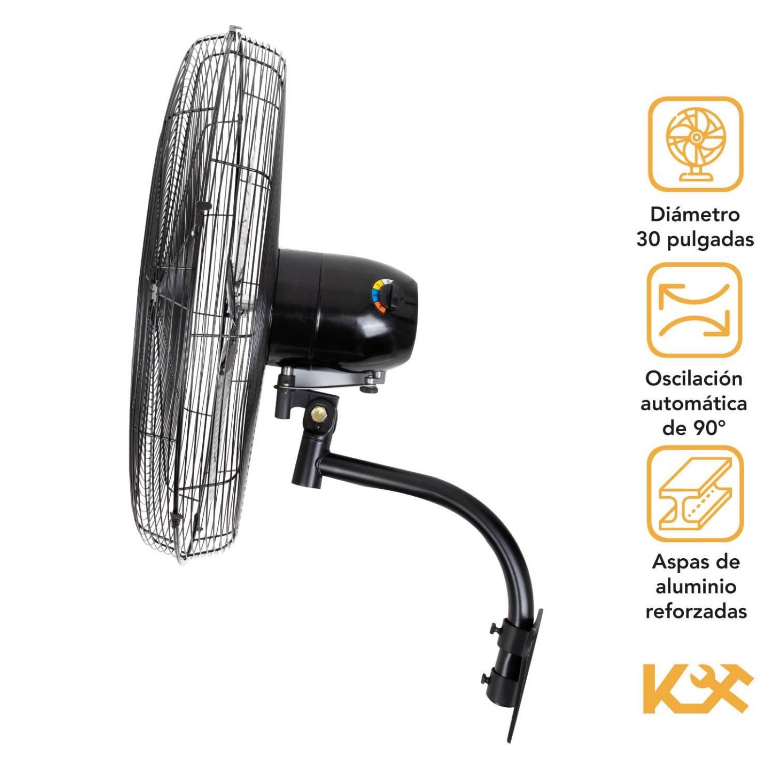 Ventilador De Pared Industrial 30 Pulgadas Aluminio Kingsman 