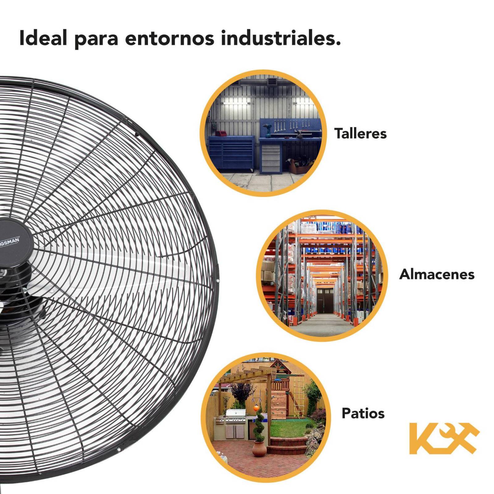 Ventilador De Pared Industrial 30 Pulgadas Aluminio Kingsman 