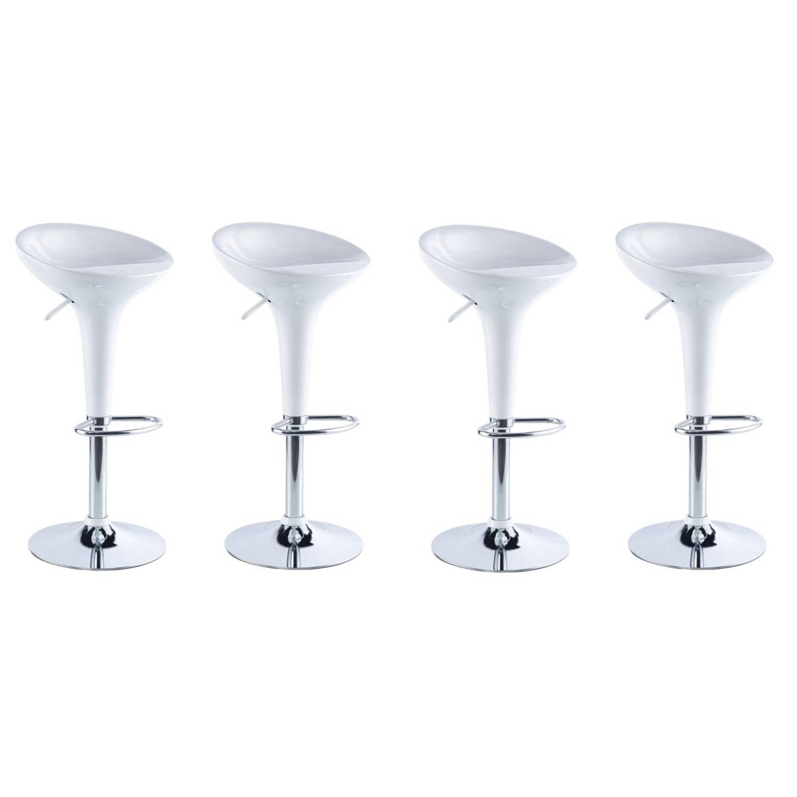 Banco Alto De Barra Set 4 Pzs Giratorio Altura Ajustable Bar Blanco