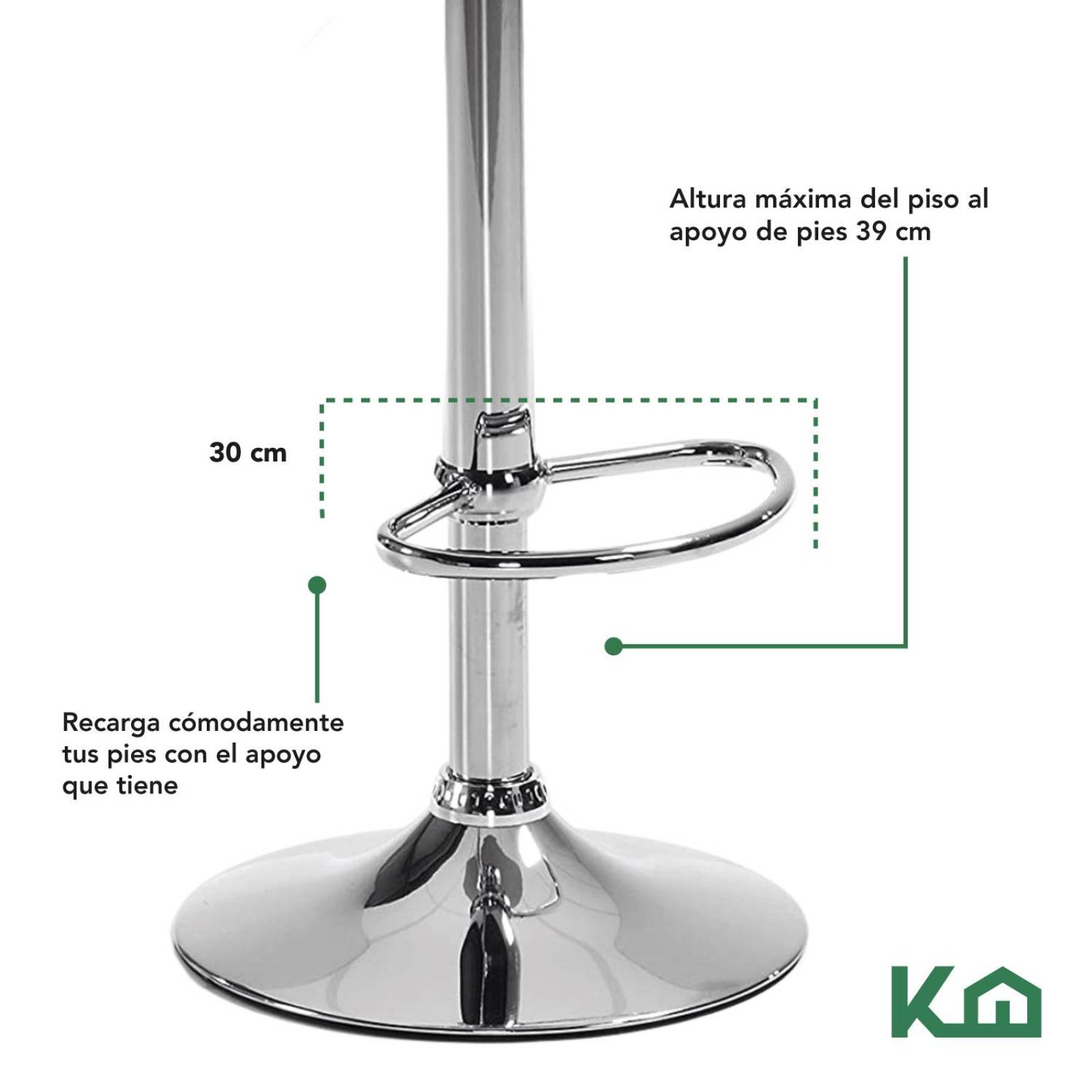 Banco Silla De Comedor Giratorio Respaldo Set 5pzs Cafeteria Gris