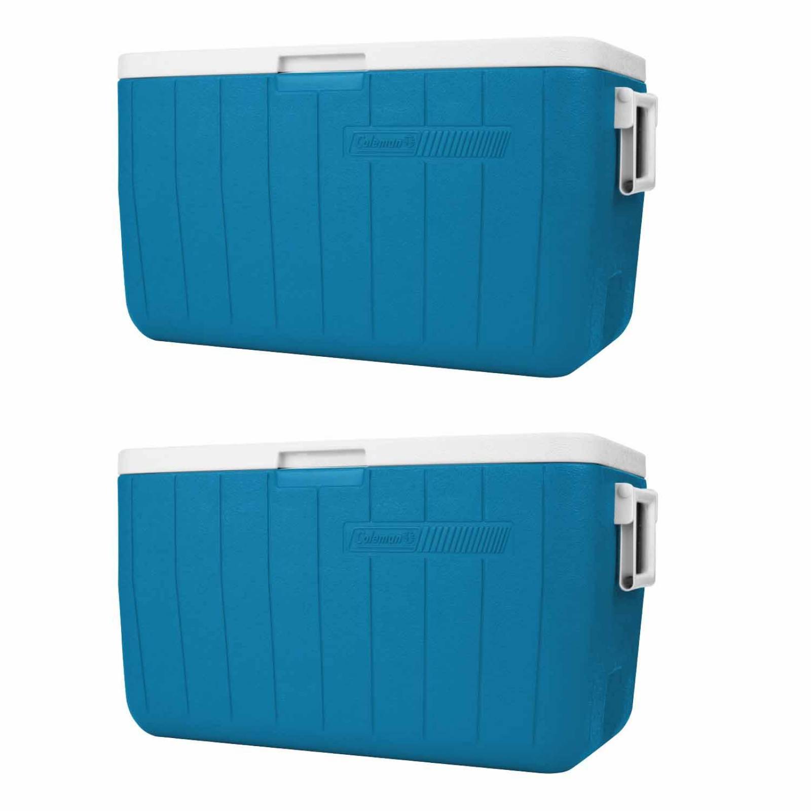 Hielera 48 Qt Azul Con Asas Tapa Enfriador 2 Piezas Coleman 