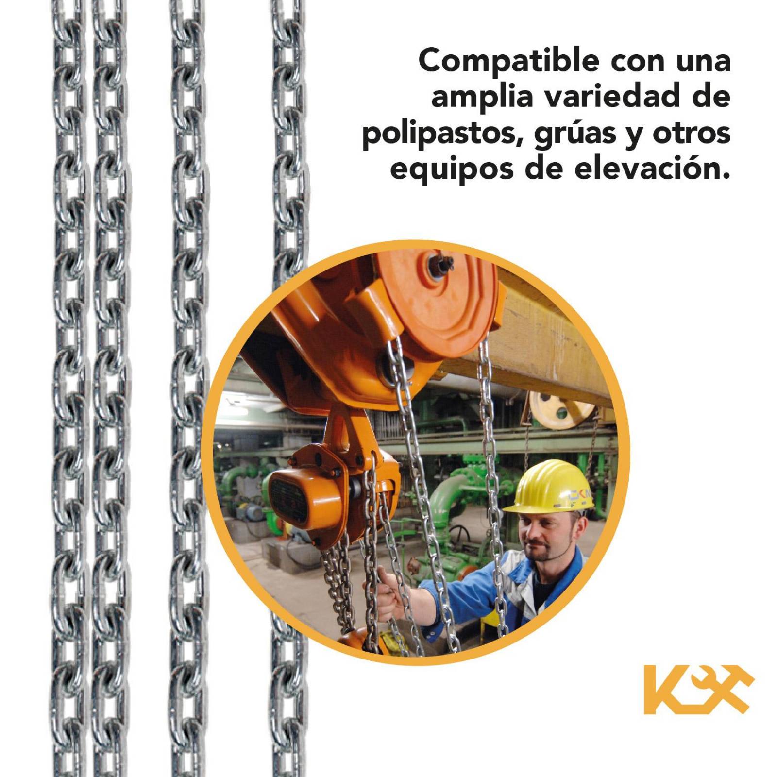 Cadena Por Metro De Acero Para Polipasto De 2 Toneladas